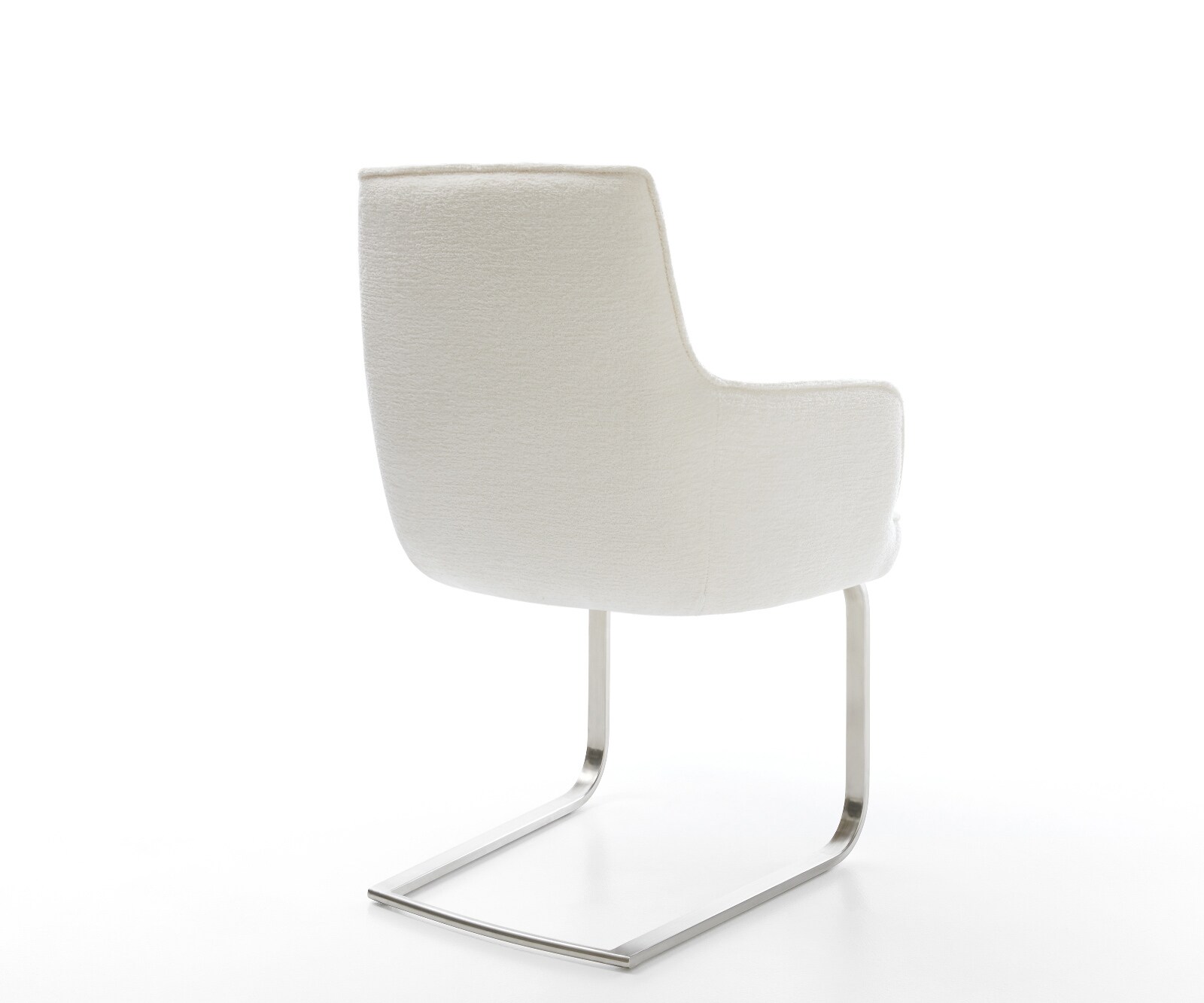 Freischwinger Heira-Flex mit Armlehnen Bouclé Soft Beige Freischwinger flach Edelstahl Taschenfederkern 4