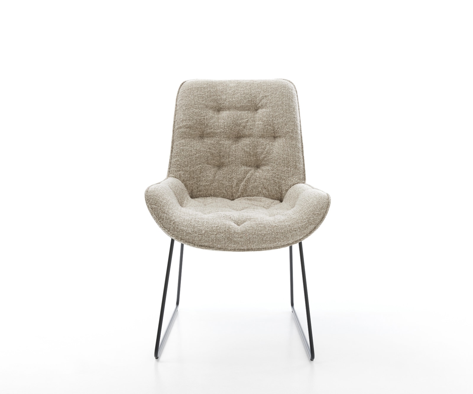 Esszimmerstuhl Taimi-Flex Webstoff Soft Beige Kufengestell Schwarz 2