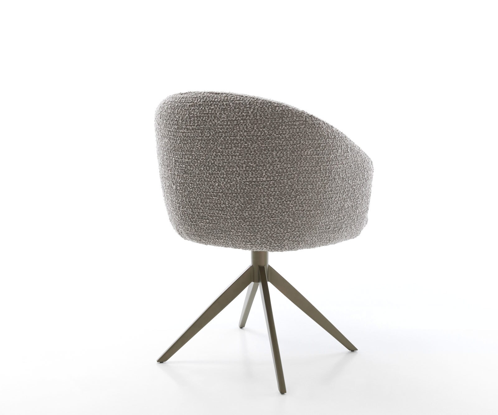 Chaise-pivotante Caja-Flex bouclé gris argenté pied croisé large aspect titane pivotement sur 360° fonction bascule ressorts ensachés 5