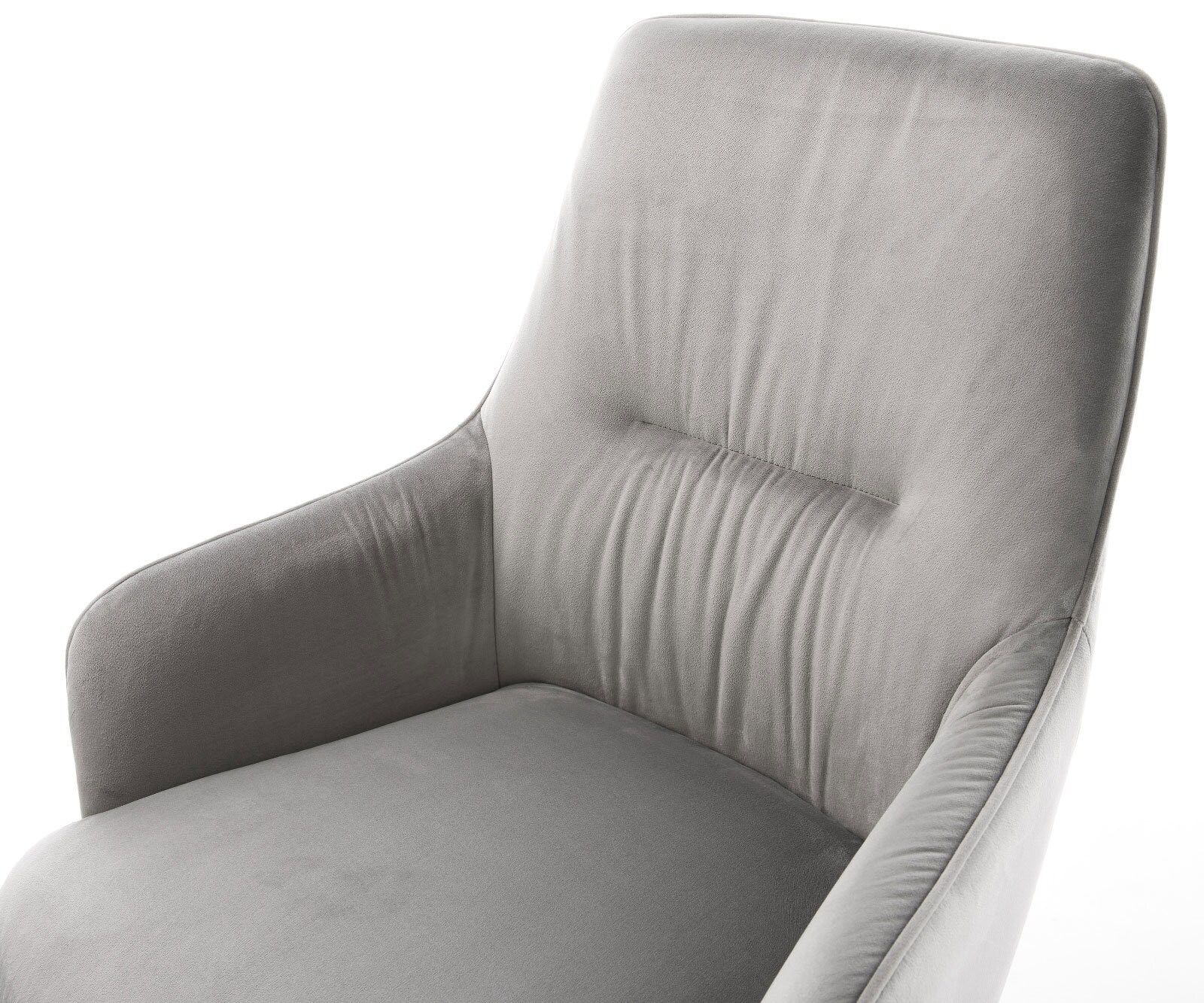 Chaise-pivotante Zelia-Flex velours gris pied croisé large noir pivotement sur 360° fonction bascule ressorts ensachés 3