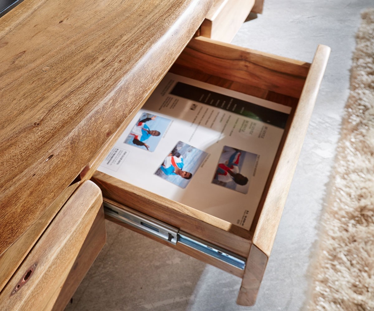 Lowboard Live-Edge 230 cm Akazie Natur massiv 4 Schübe 3 Lowboard Live-Edge 230 cm Akazie Natur massiv 4 Schübe 3