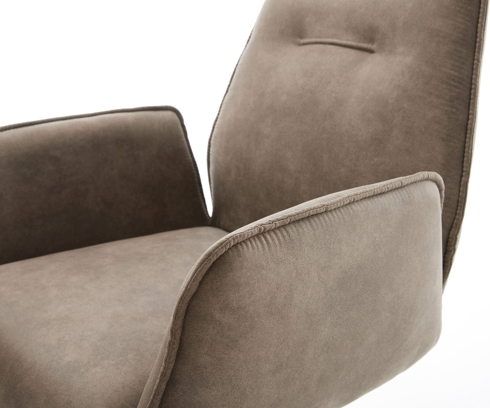 Chaise-pivotante Zoa-Flex microvelours taupe vintage pied croisé large noir pivotement sur 360° fonction bascule ressorts ensachés 3