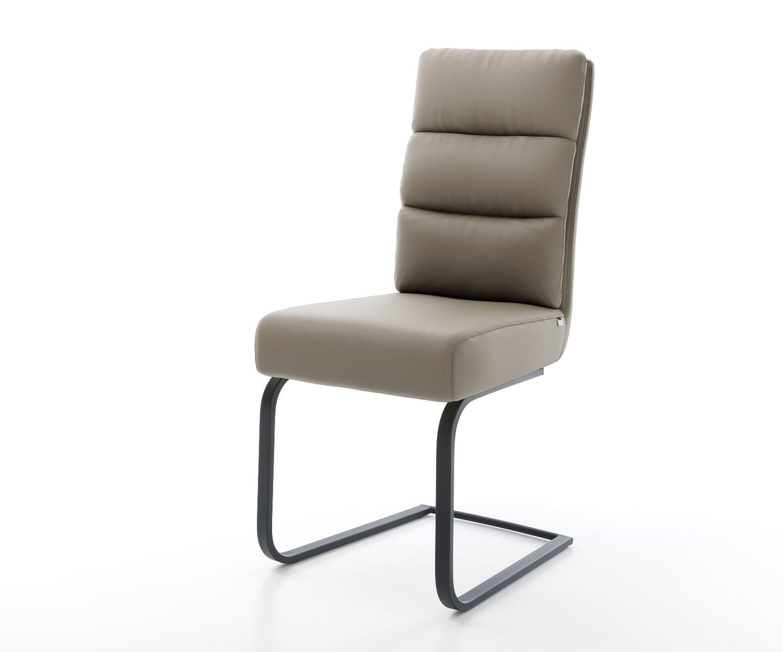 Freischwinger Pela-Flex Echt-Leder Schlamm Freischwinger flach Schwarz Taschenfederkern