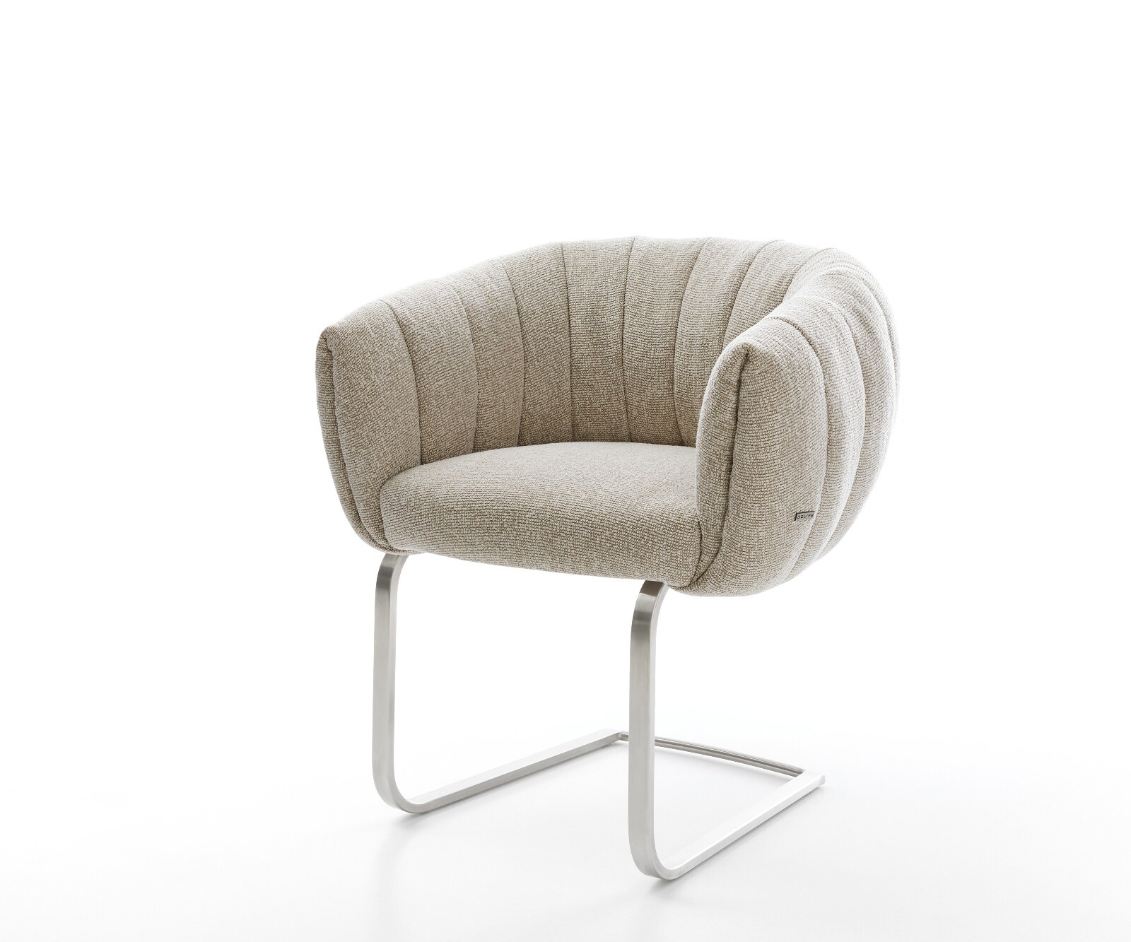 Freischwinger Jada-Flex Webstoff Soft Beige Freischwinger flach Edelstahl Taschenfederkern