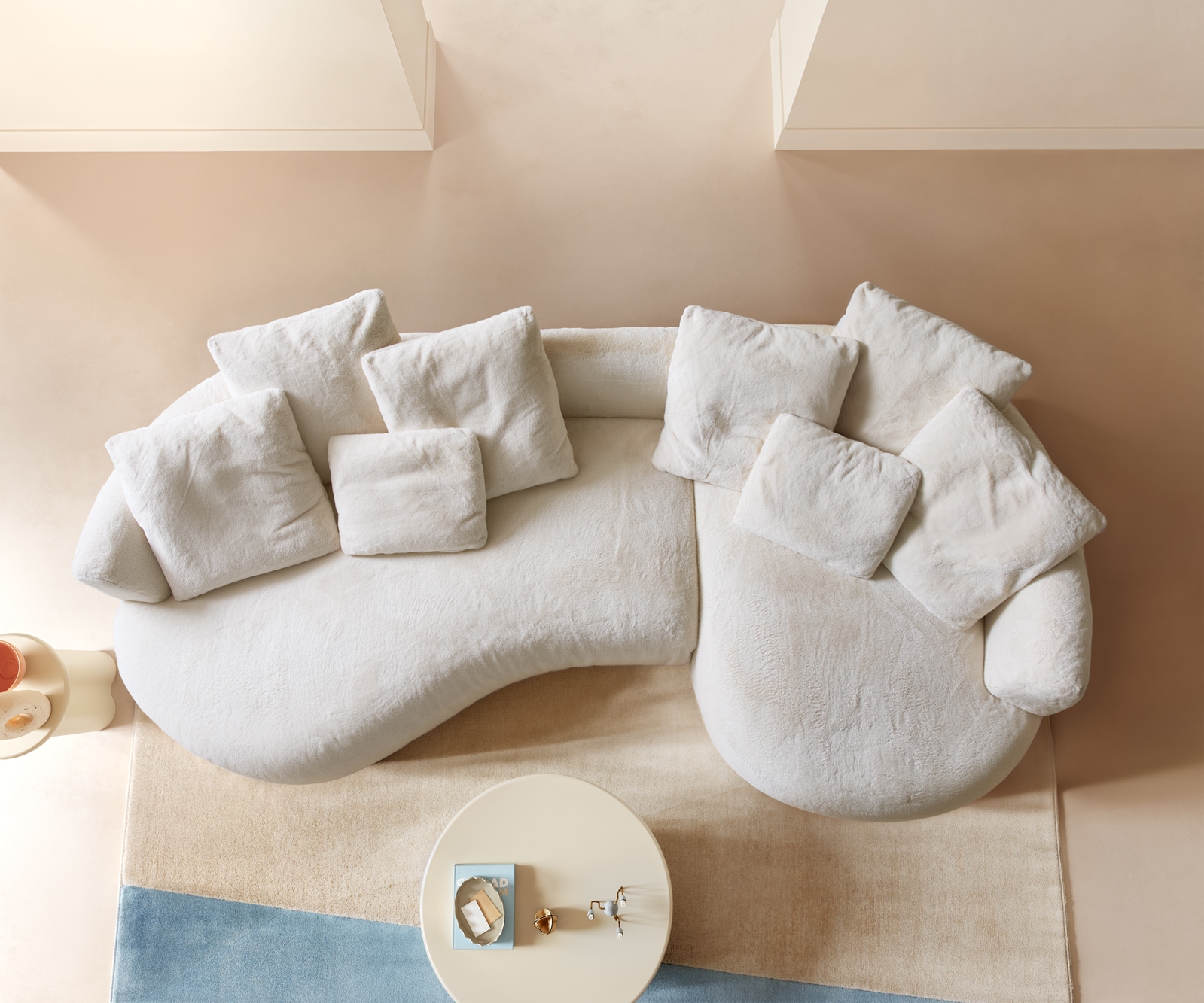 Big-Sofa Edina 330x170 cm Plüsch Creme-Weiß 4