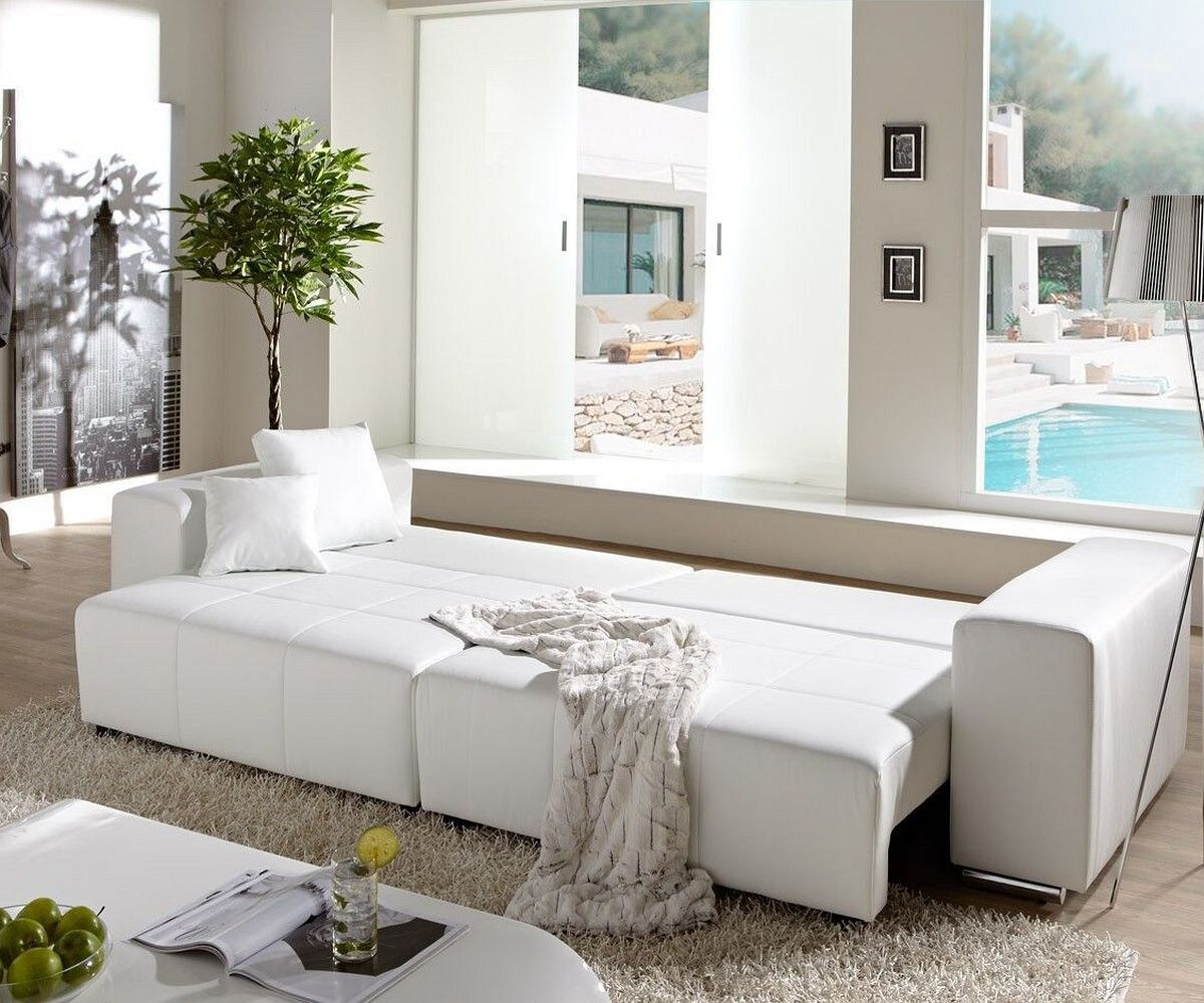 Canapé Marbeya 290x110 cm blanc avec fonction lit 6