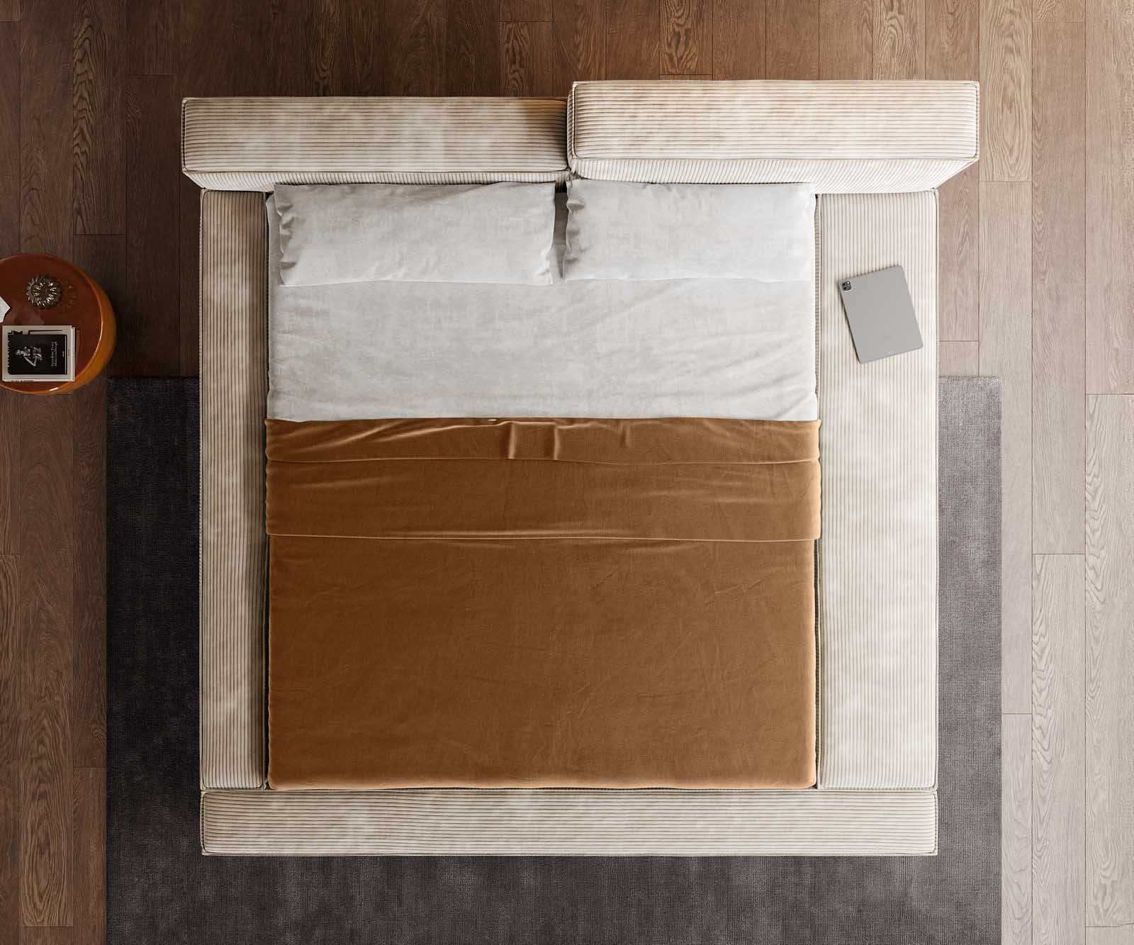 Polsterbettgestell Kalinea 180x200 cm Cord Beige 4