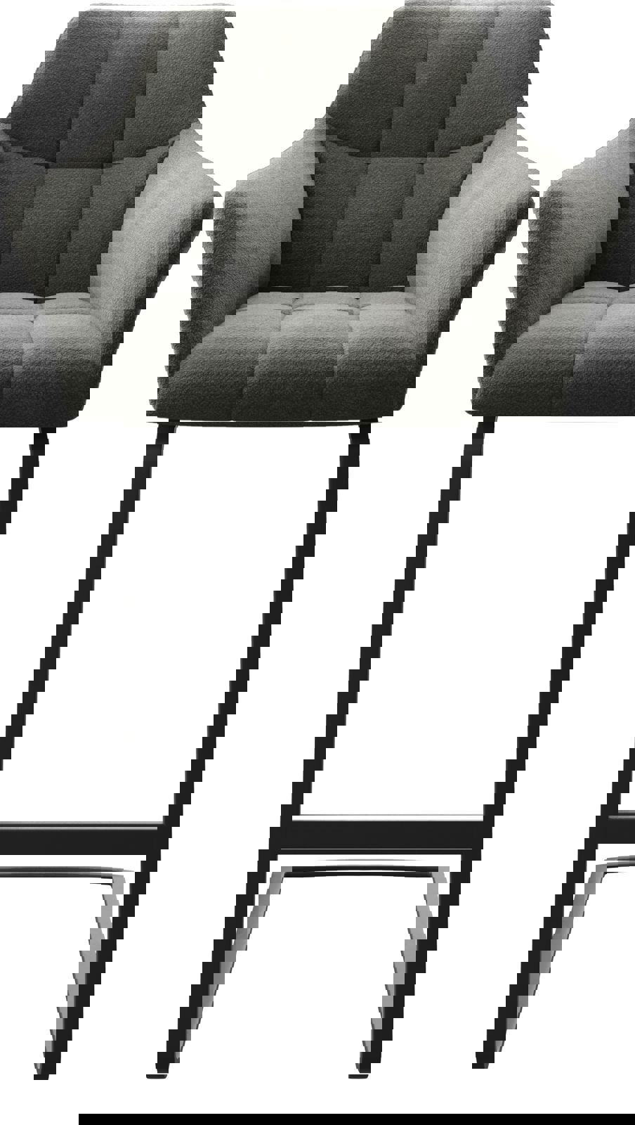 Chaise-de-bar Yulo-Flex tissu texturé anthracite chaise cantilever métal plat 3