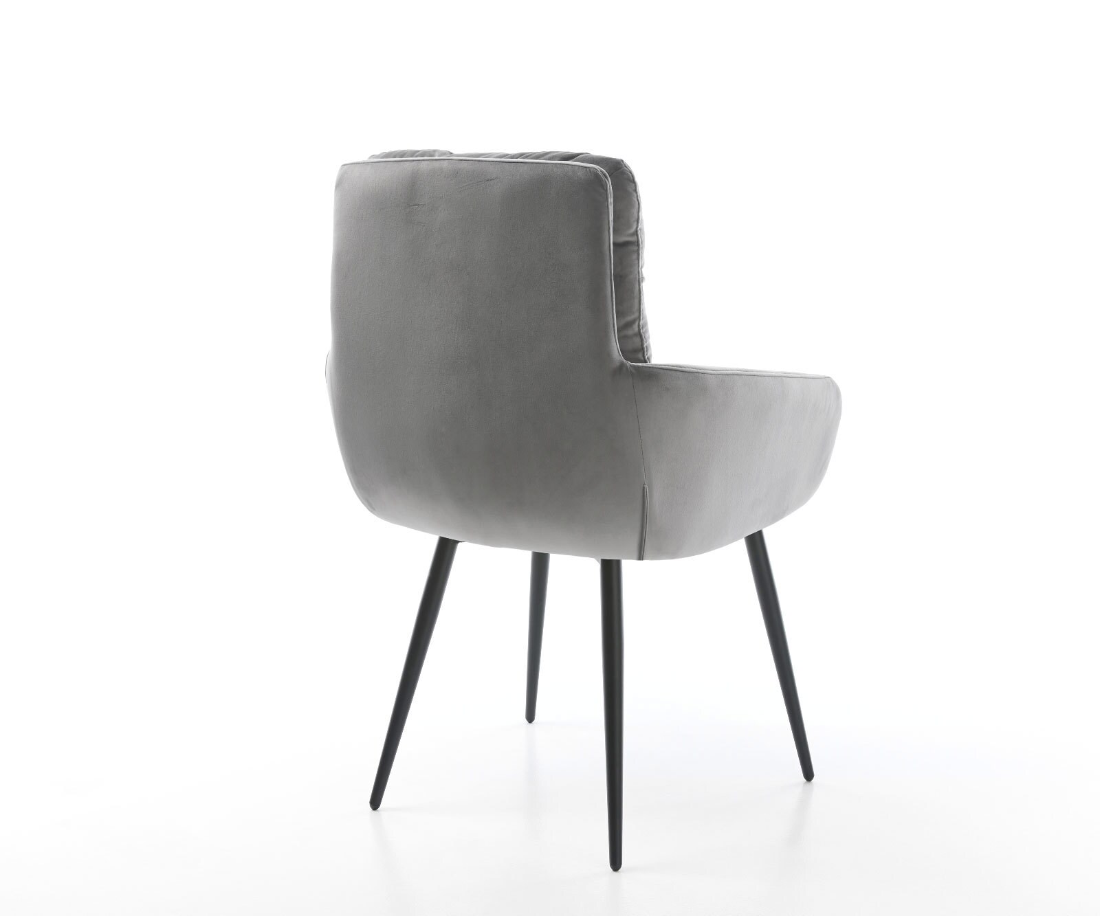 Esszimmerstuhl Abelia-Flex mit Armlehnen Samt Grau 4-Fuß konisch Schwarz 5 Esszimmerstuhl Abelia-Flex mit Armlehnen Samt Grau 4-Fuß konisch Schwarz 5