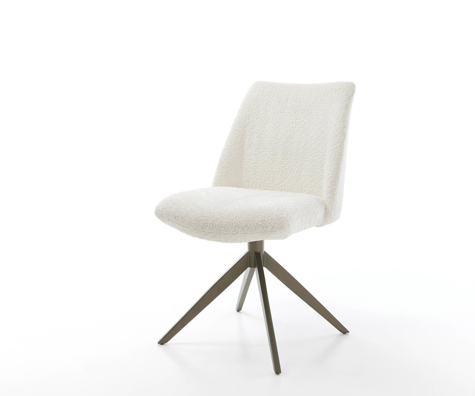 Drehstuhl Elso-Flex Bouclé Weiß Kreuzgestell breit Effektfinish Titan 360° drehbar Taschenfederkern Drehstuhl Elso-Flex Bouclé Weiß Kreuzgestell breit Effektfinish Titan 360° drehbar Taschenfederkern