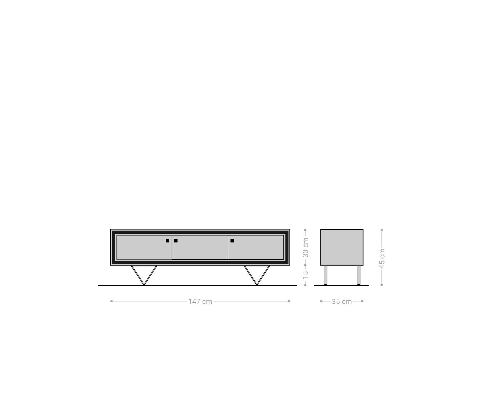 Meuble-TV Stonegrace 147 cm acacia nature 3 portes design 11