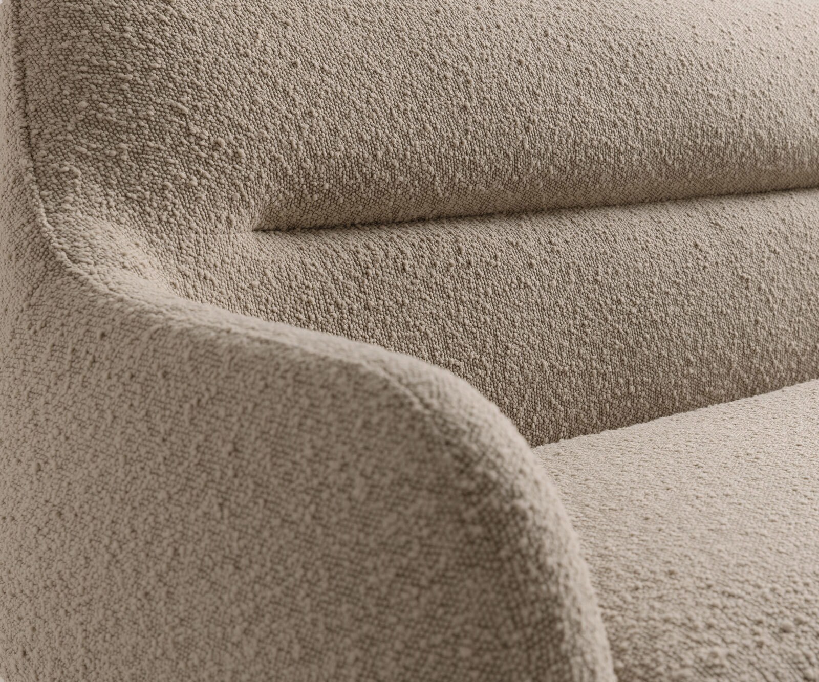 Banc-de-salle-à-manger Taya-Flex 200 cm bouclé boue châssis à patins plat titane ressort ensaché 5