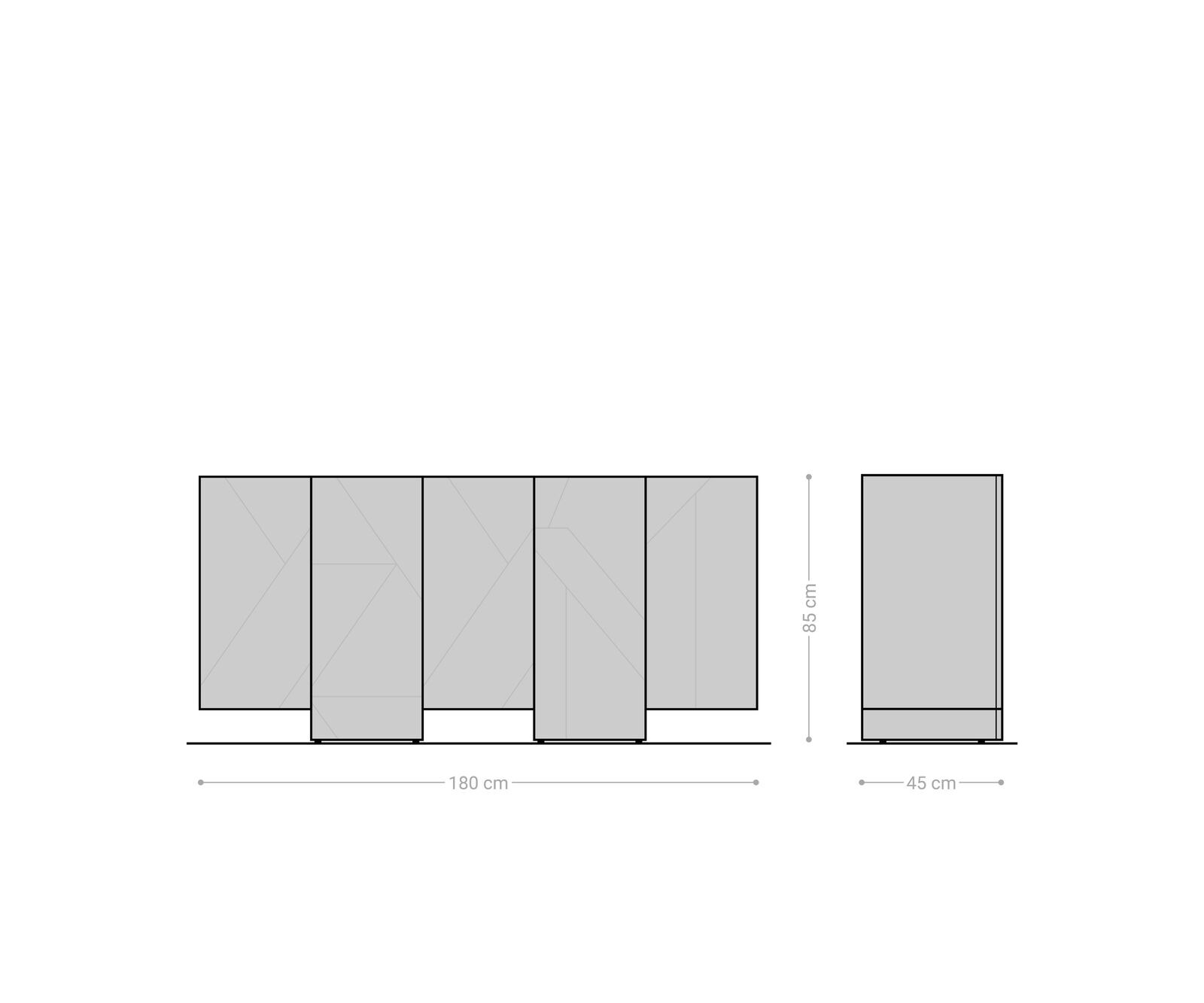 Sideboard Naxxar 180 cm Akazie Natur 5 Türen 6 Sideboard Naxxar 180 cm Akazie Natur 5 Türen 6