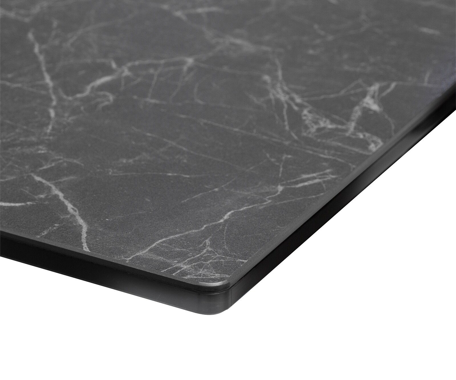 Esstisch Edge 200x100cm Keramik Laminam®Nero Greco Anthrazit Kreuzgestell Rechteck Edelstahl 4
