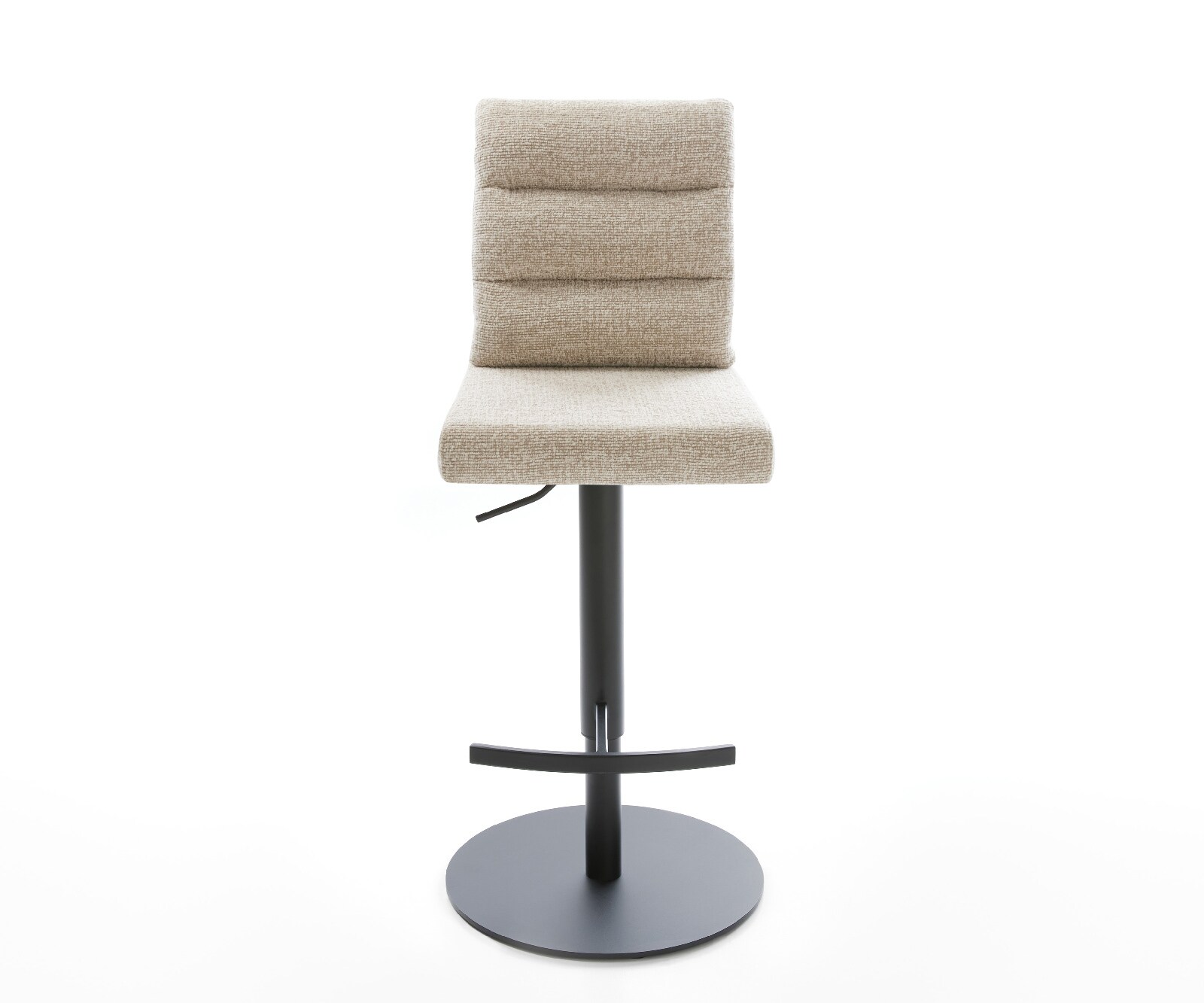 Barstuhl Pela-Flex Webstoff Soft Beige Drehfuß höhenverstellbar Metall Schwarz 2