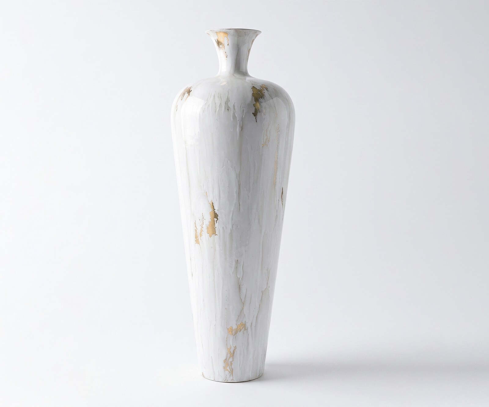 Vase Marvella B27 x T27 x H78 cm Metall Kintsugi Handgemacht