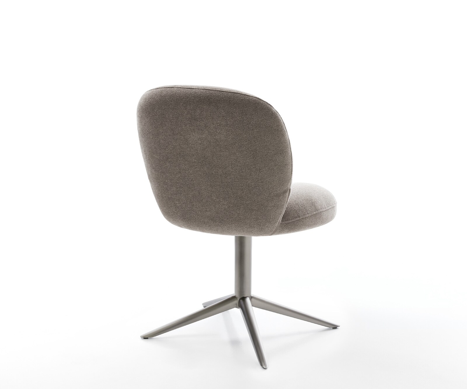 Chaise-pivotante Nube-Flex tissu structuré doux taupe pied de chaise 4 branches grafiete pivotement sur 360° fonction bascule ressorts ensachés 4
