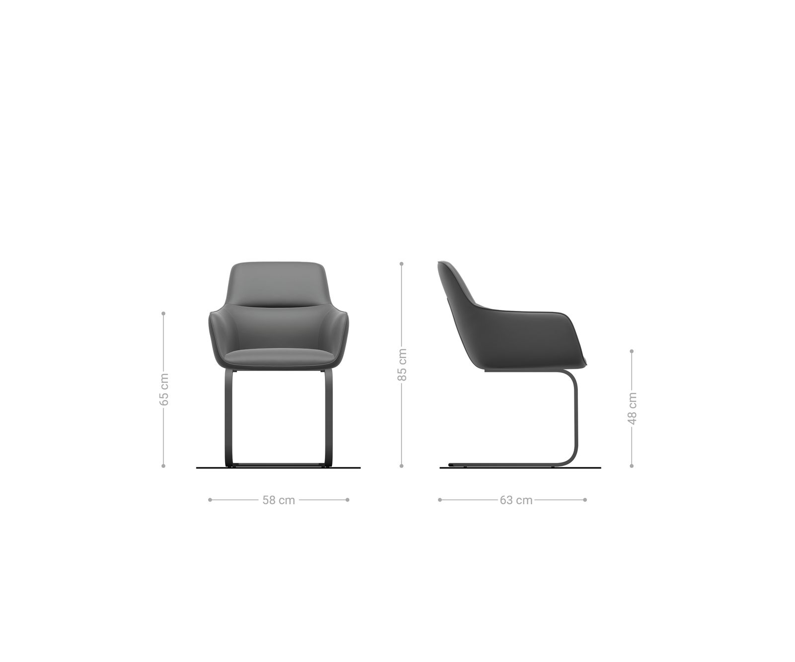 Cantilever Pejo-Flex tissu structuré doux gris pied cantilever plat aspect titane resorts ensachés 5