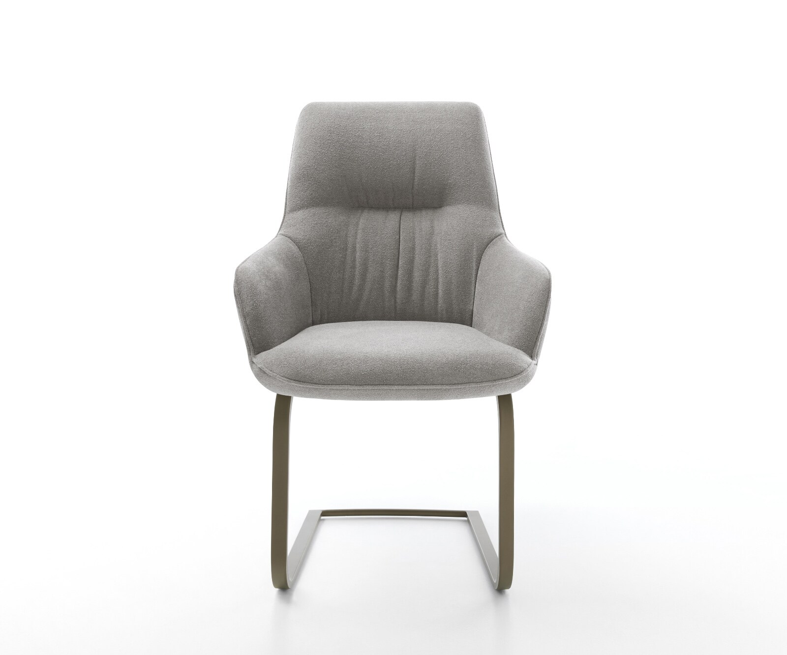 Freischwinger Zelia-Flex mit Armlehnen Strukturstoff Soft Grau Freischwinger flach Effektfinish Titan Taschenfederkern 1