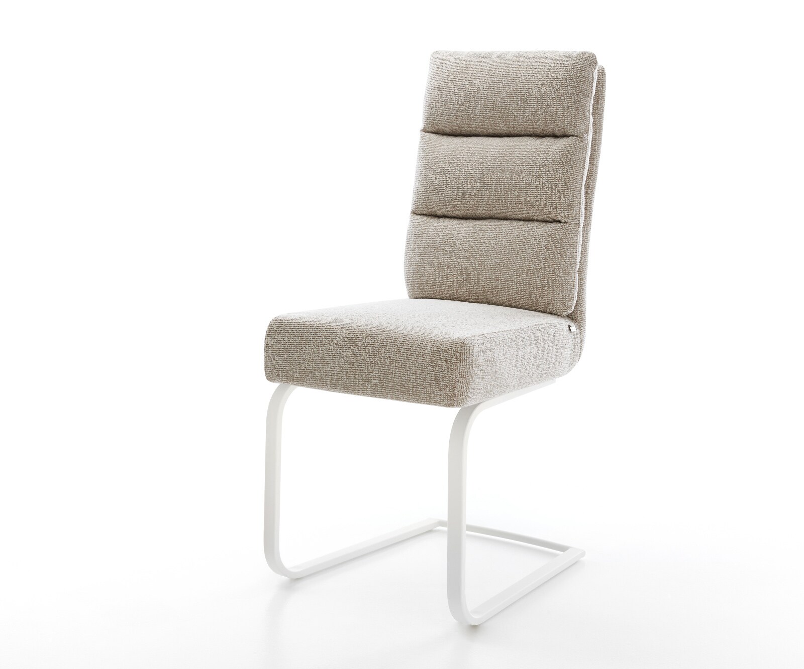 Freischwinger Pela-Flex Webstoff Soft Beige Freischwinger flach Weiß Taschenfederkern 1