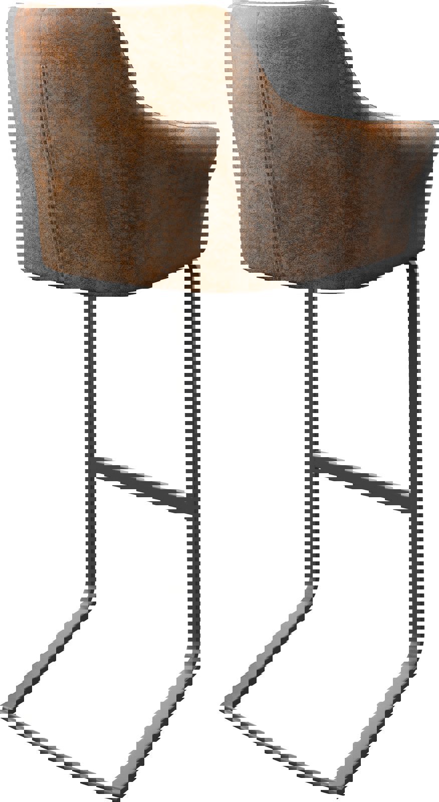 Barstuhl Yulo-Flex Vintage Braun Freischwinger flach Metall 4 Barstuhl Yulo-Flex Vintage Braun Freischwinger flach Metall 4