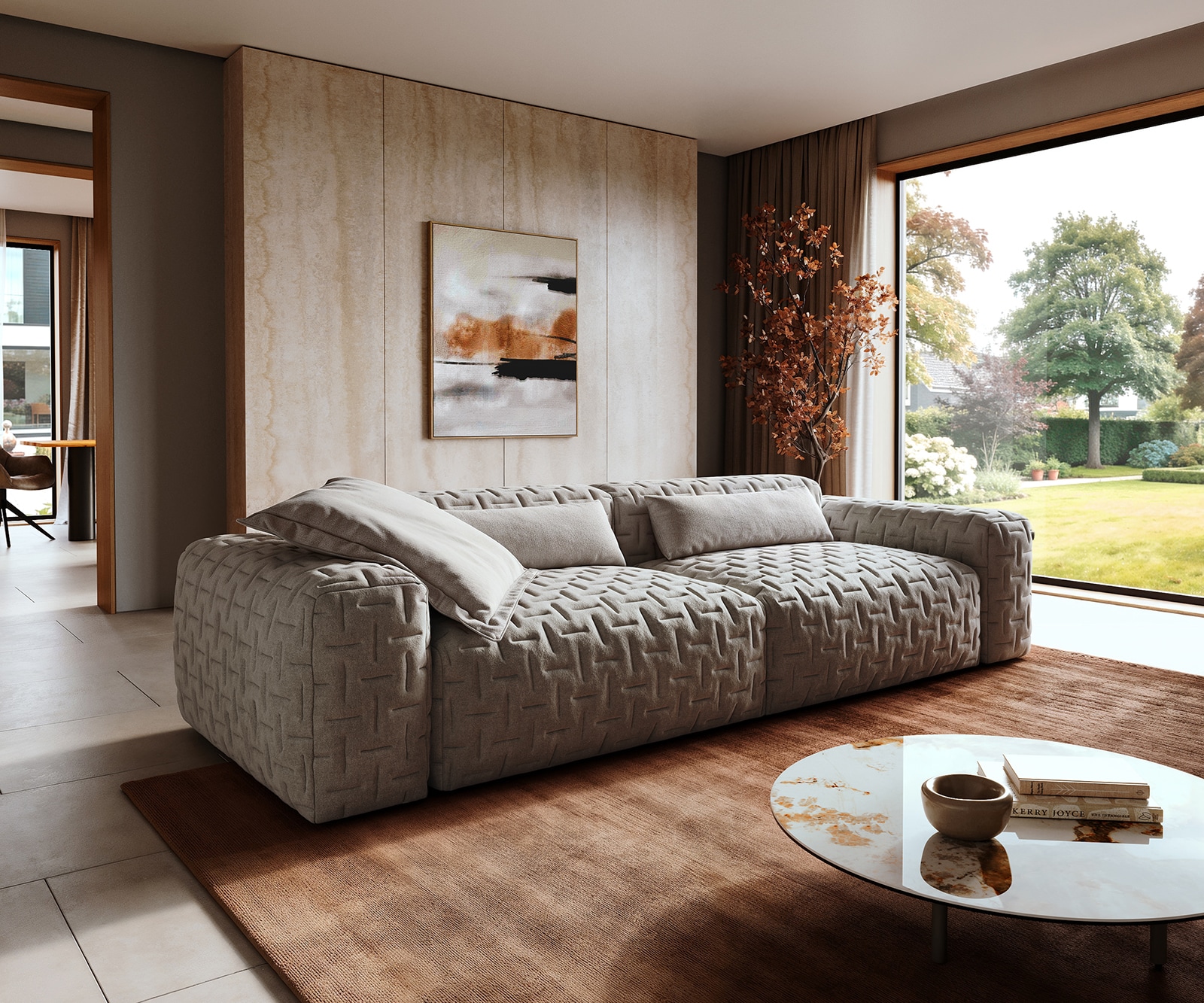 Big Couch Freestyle Icon Strukturstoff Soft Grau 280x110 cm