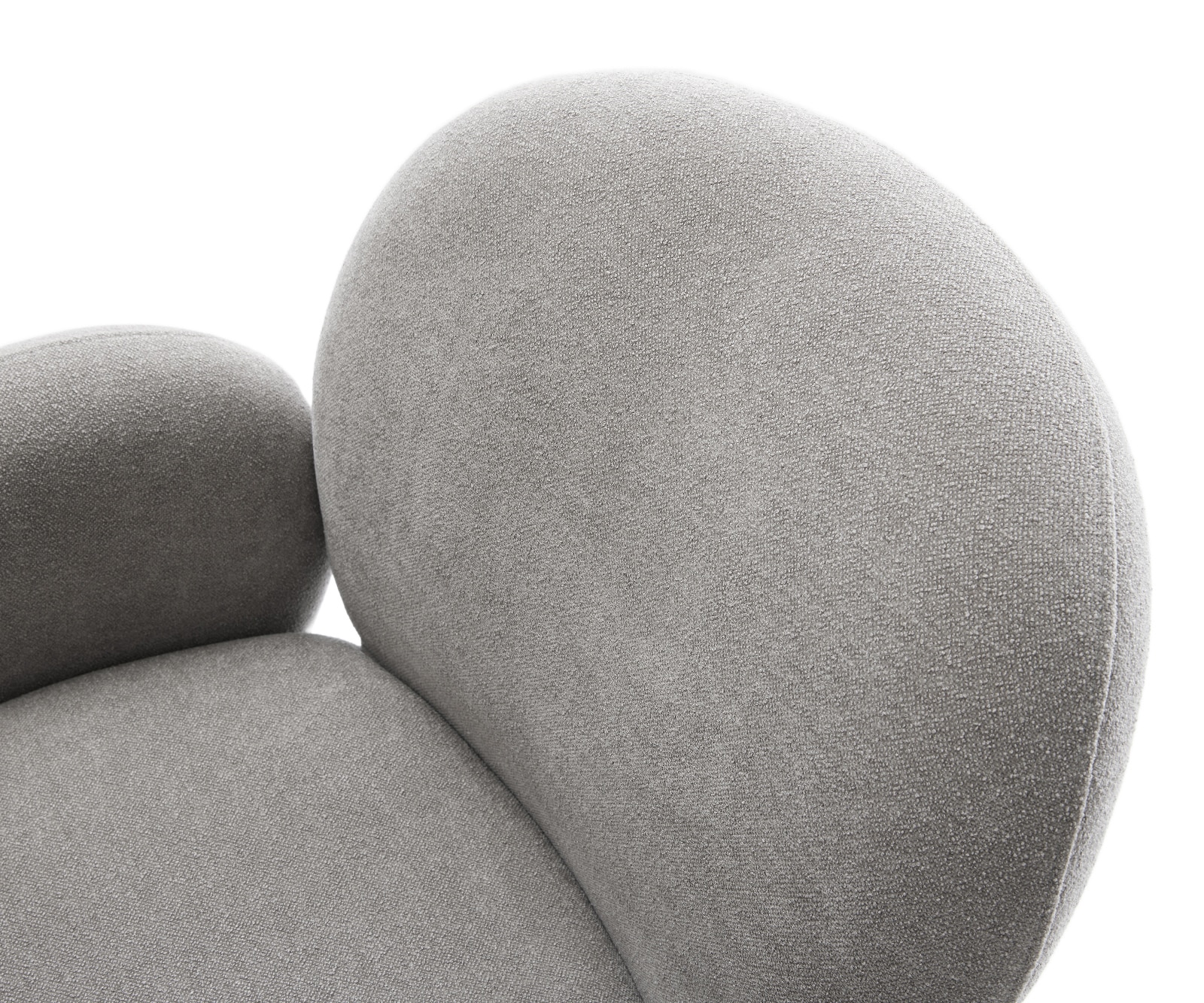 Chaise-pivotante Nube-Flex avec accoudoirs tissu structuré doux gris pied de chaise 4 branches blanc pivotement sur 360° fonction bascule resorts ensachés 4
