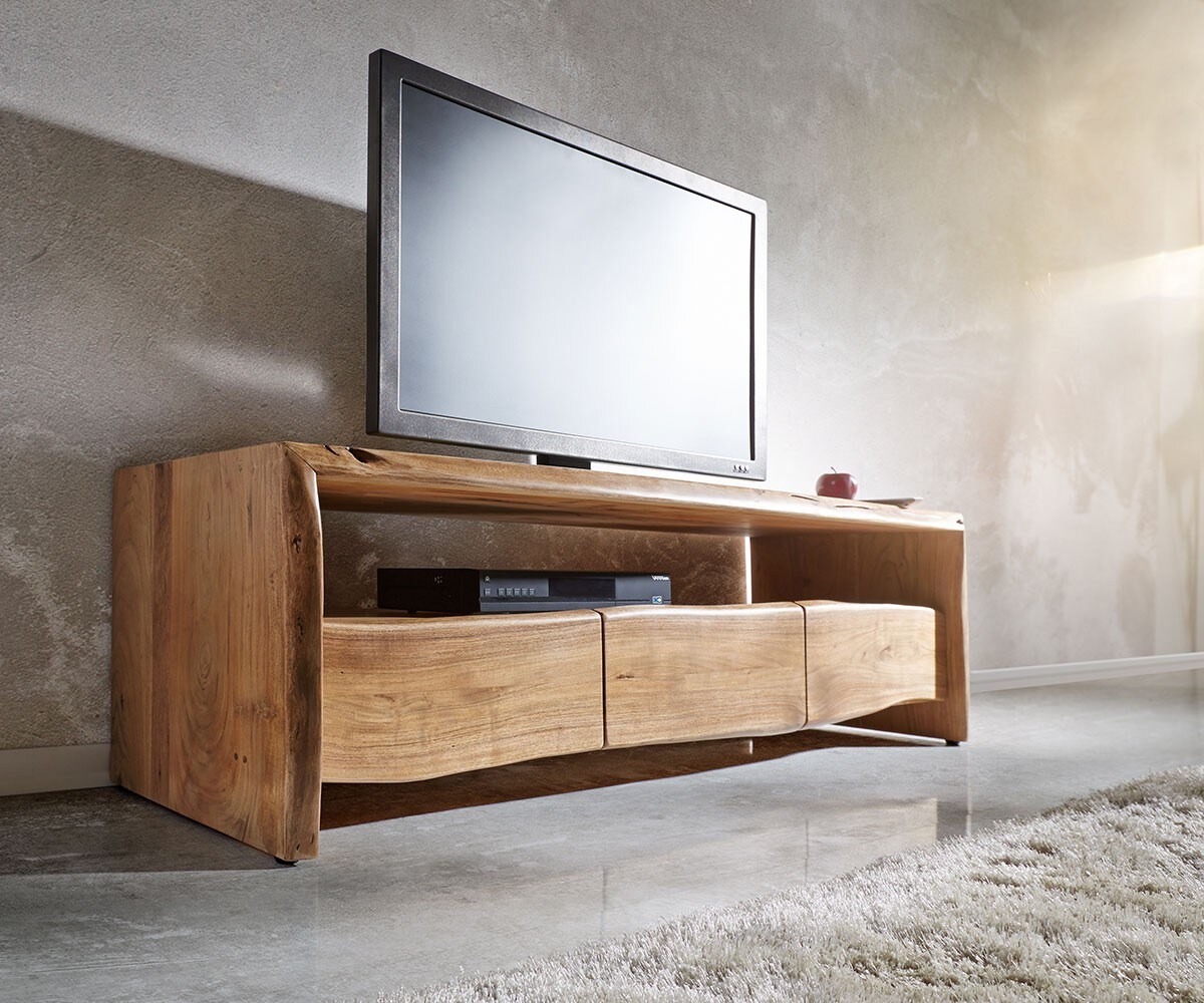 Meuble-TV Live-Edge 190 cm acacia nature 4 tiroirs 2 compartiments 3