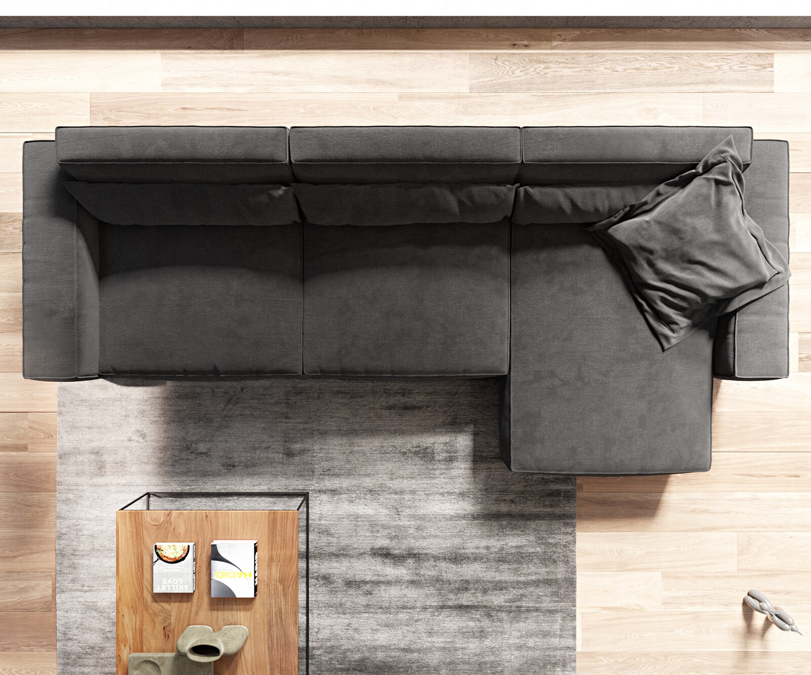 Ecksofa Sirpio XL 370x170 cm Mikrofaser Schwarz Recamiere variabel 6