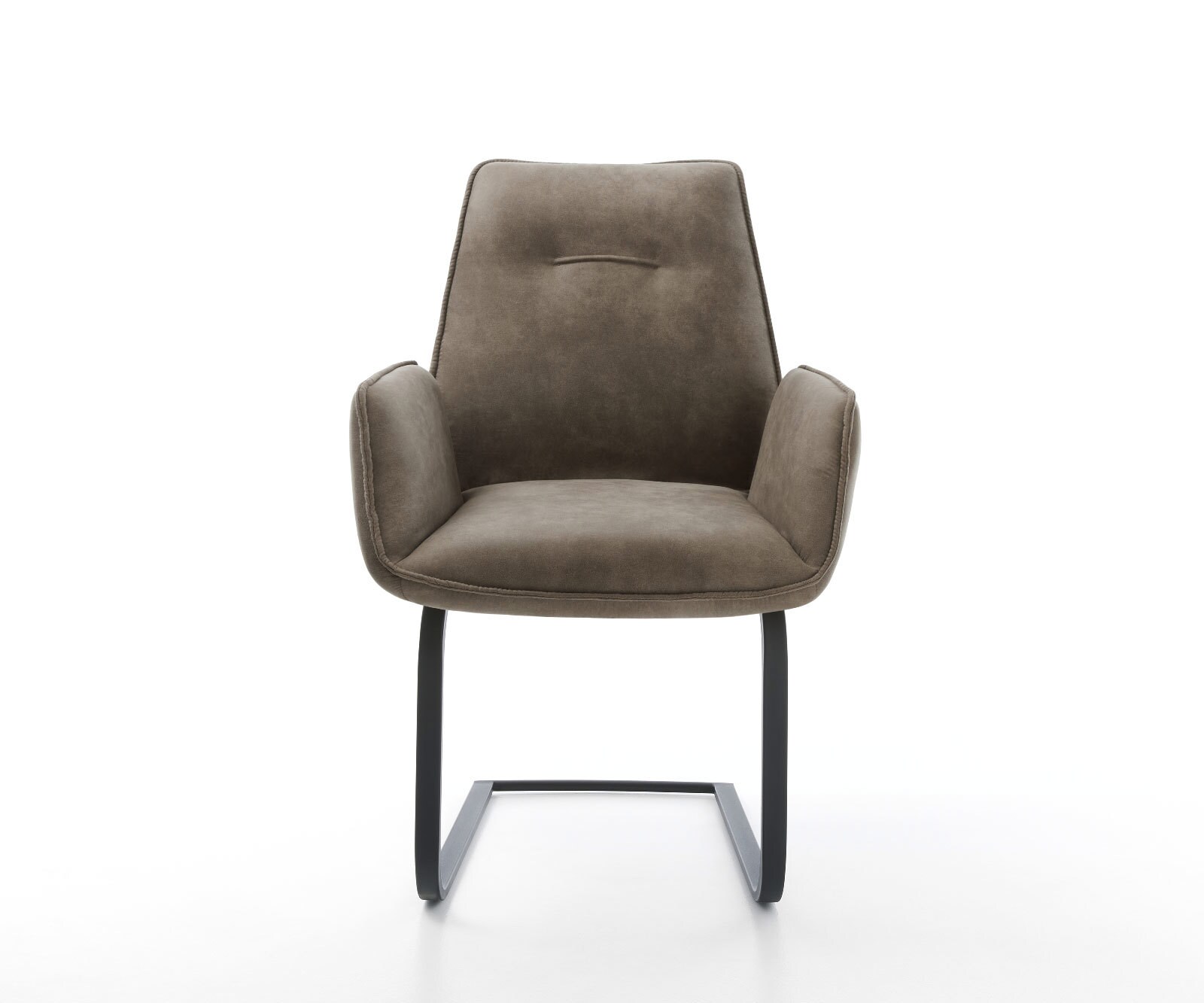 Cantilever Zoa-Flex microvelours taupe vintage pied cantilever plat noir ressorts ensachés 2