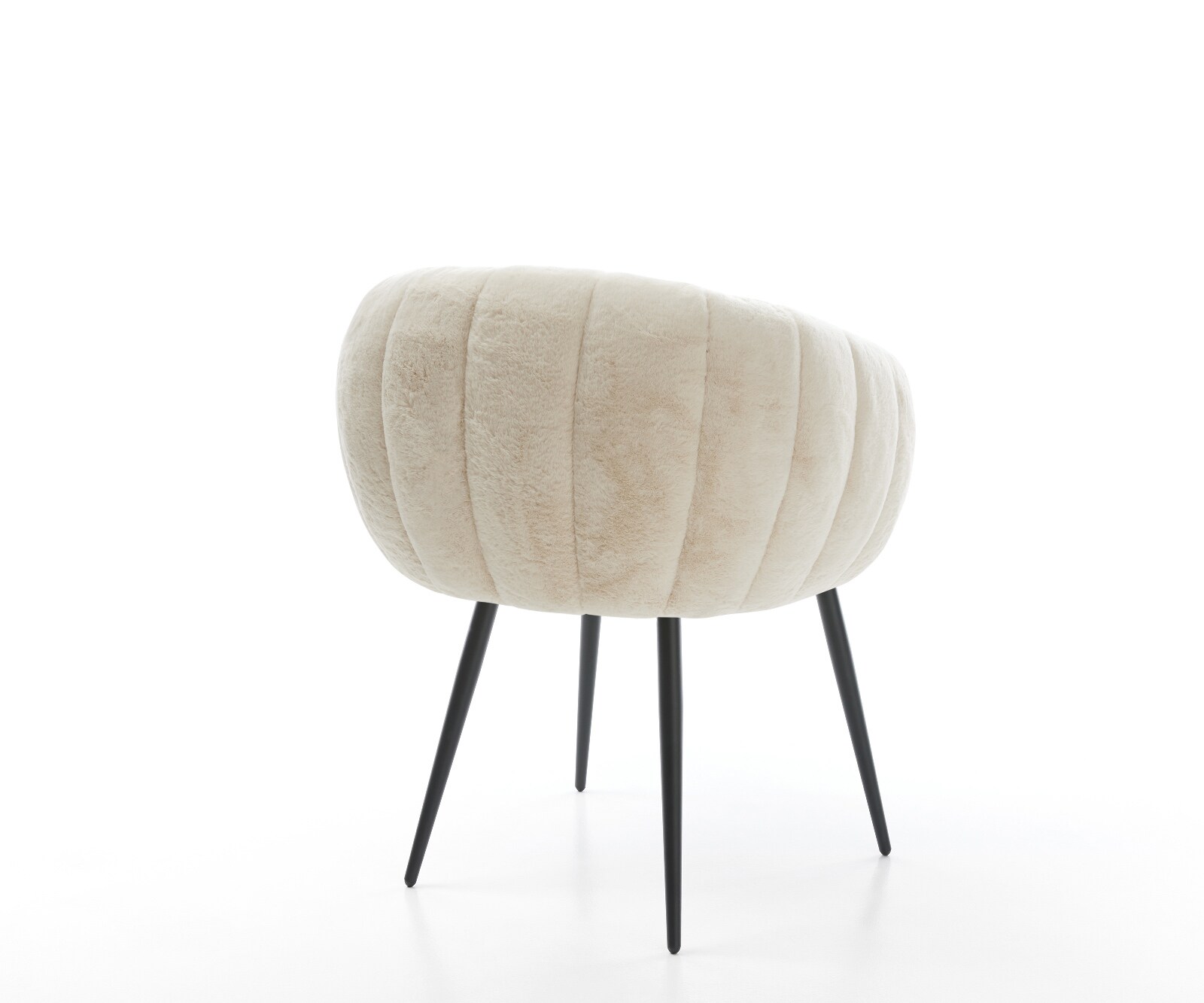 Esszimmerstuhl Jada-Flex Plüsch Creme-Weiß 4-Fuß konisch Schwarz Taschenfederkern 5