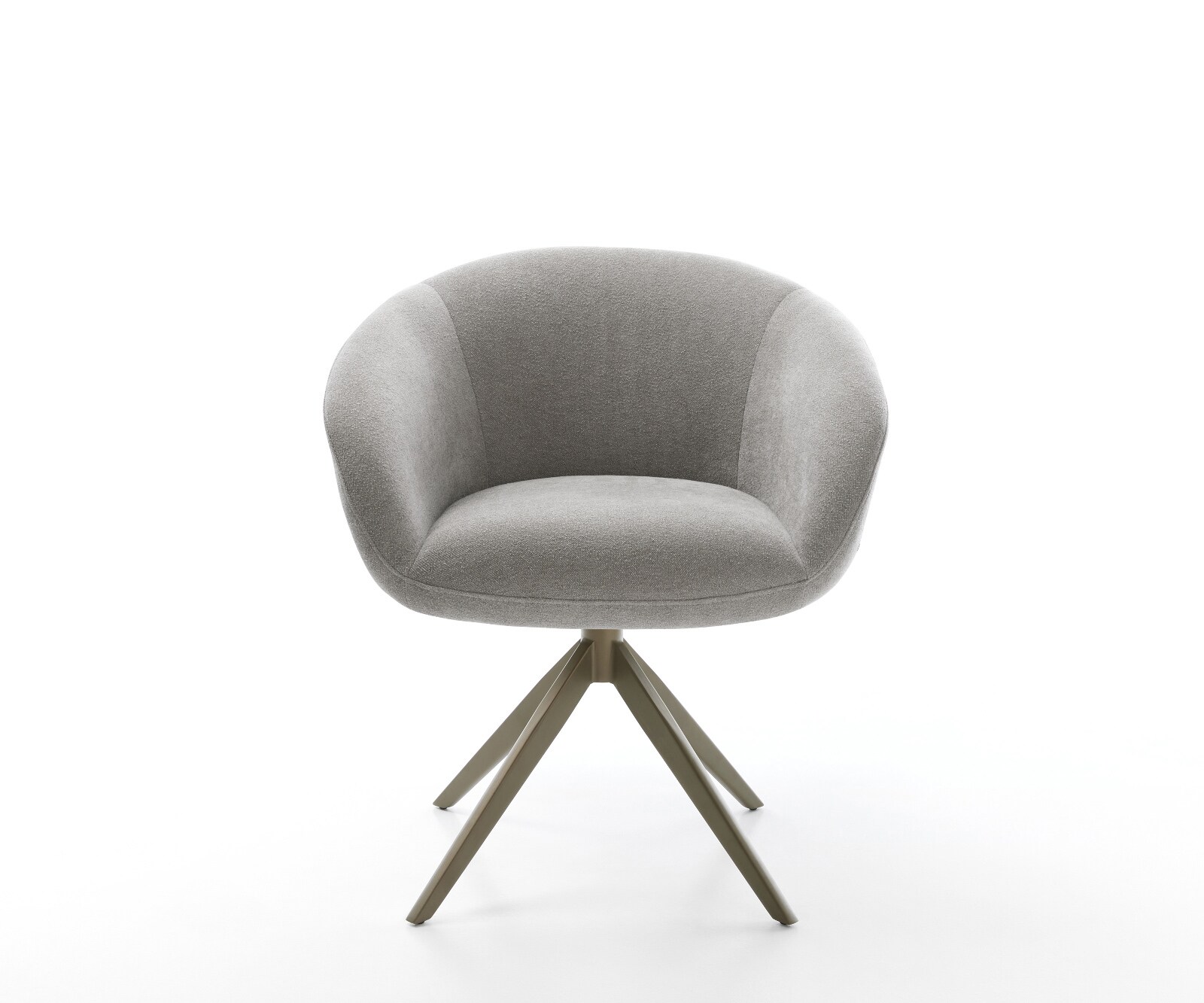 Chaise-pivotante Vinka-Flex avec accoudoirs tissu structuré doux gris pied croisé large aspect titane pivotement sur 360° fonction bascule resorts ensachés 1