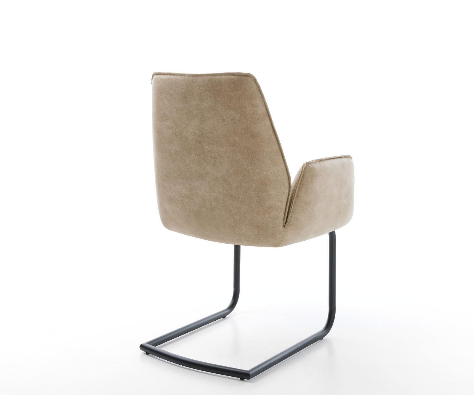 Cantilever Zoa-Flex microvelours beige vintage pied cantilever rond noir ressorts ensachés 5