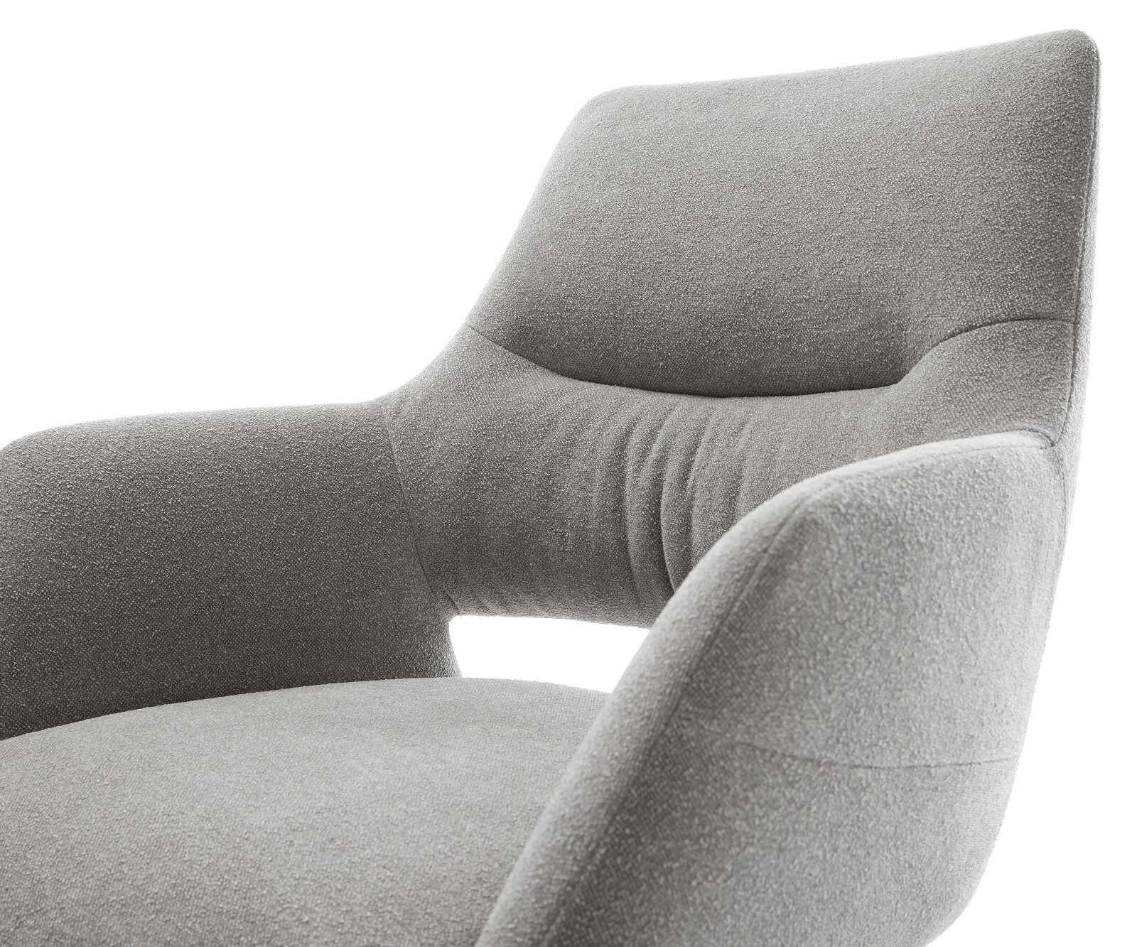 Freischwinger Yago-Flex mit Armlehnen Strukturstoff Soft Grau Freischwinger flach Weiß Taschenfederkern 3
