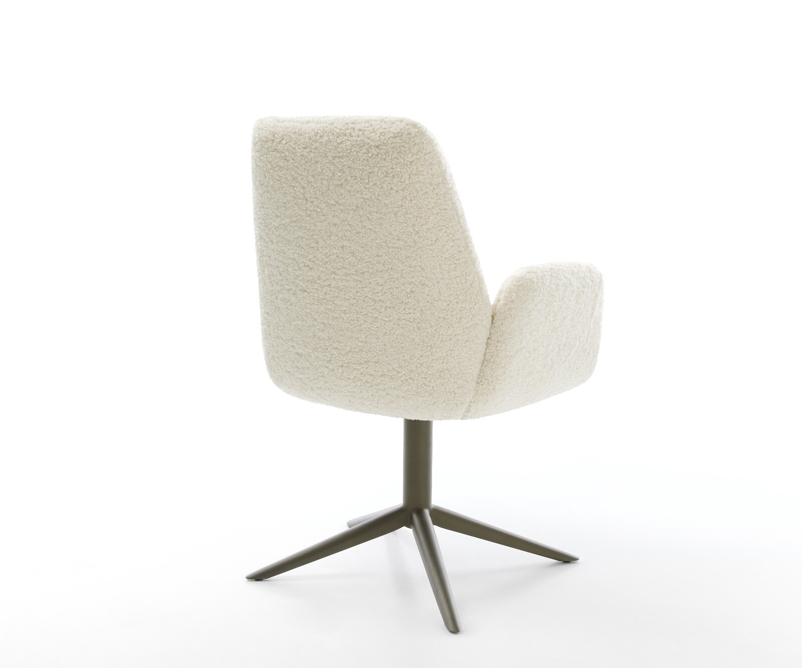 Chaise-pivotante Zoa-Flex tissu teddy beige pied de chaise 4 branches aspect titane pivotement sur 360° fonction bascule resorts ensachés 3