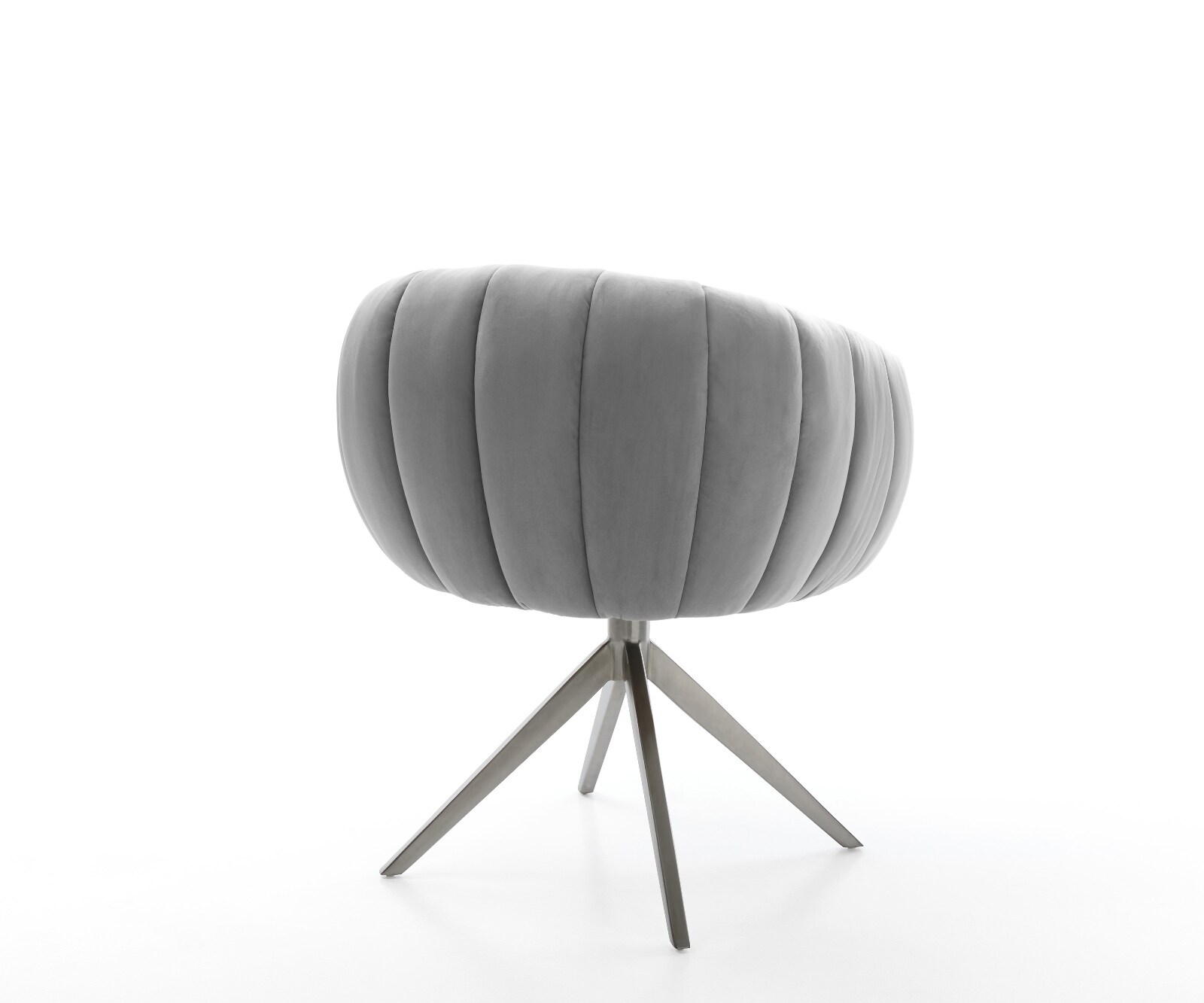 Drehstuhl Jada-Flex Samt Grau Kreuzgestell breit Graphit 360° drehbar Wippfunktion Taschenfederkern 4