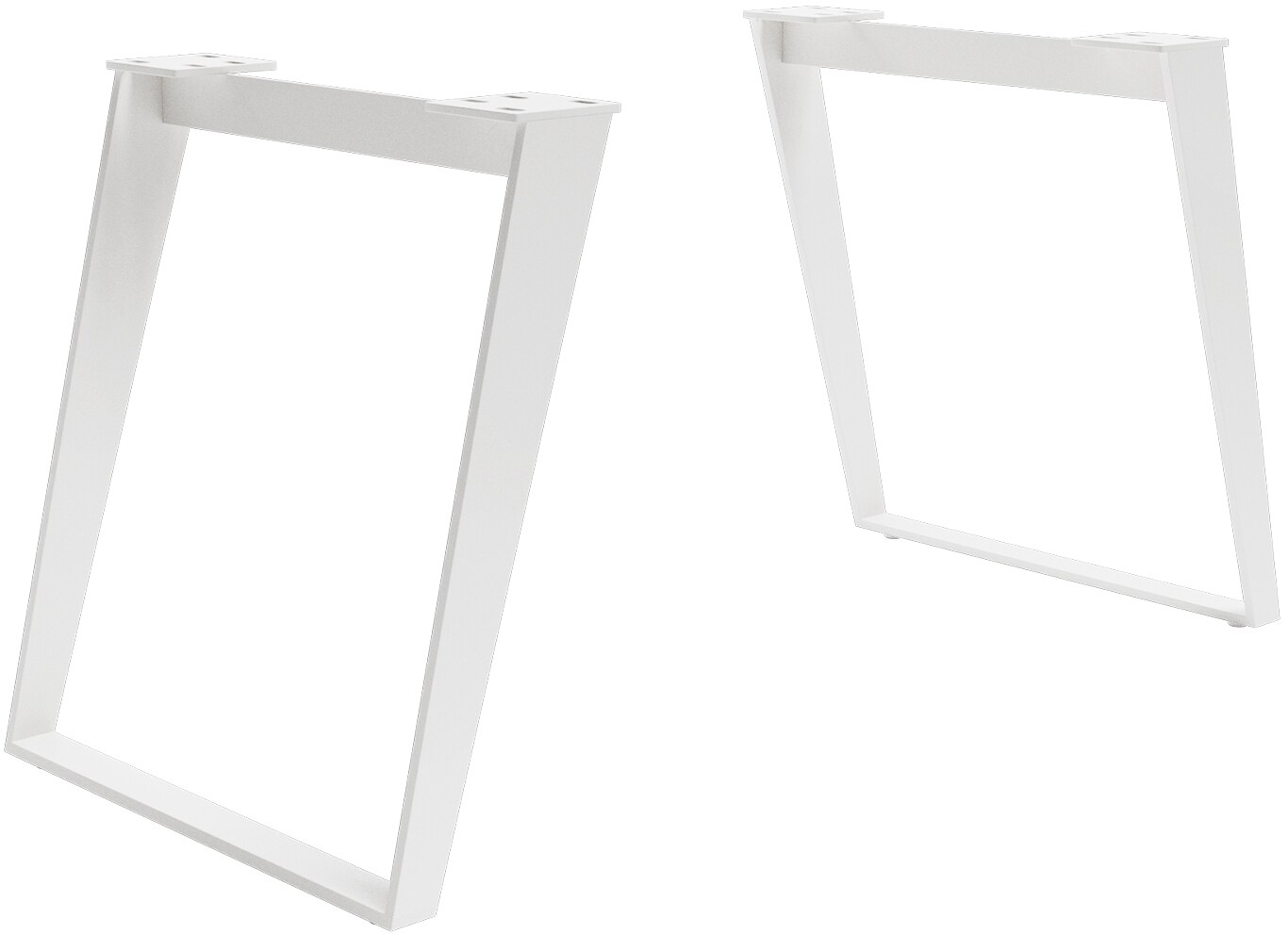 Pieds-de-table Métal Blanc Oblique (lot de 2)