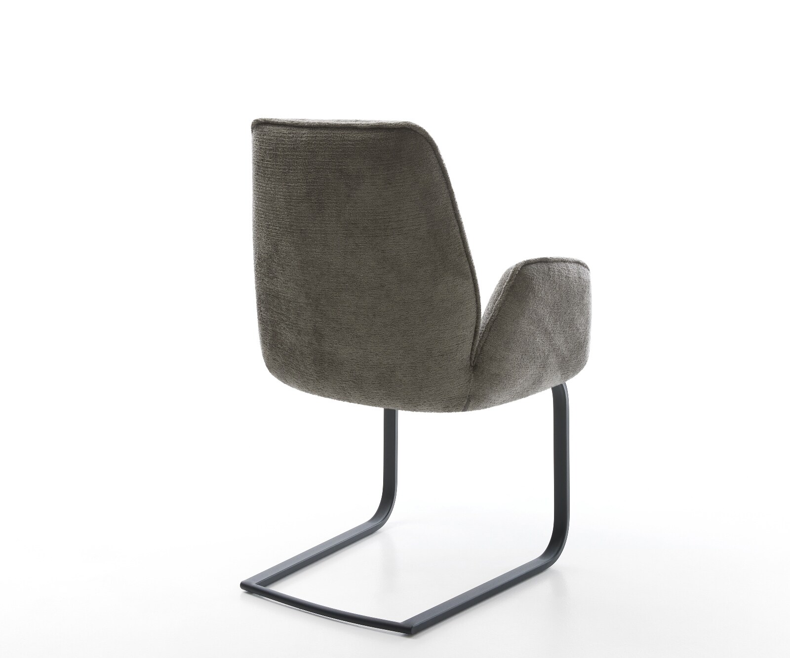 Cantilever Zoa-Flex bouclé doux couleur boue pied cantilever plat noir resorts ensachés 4