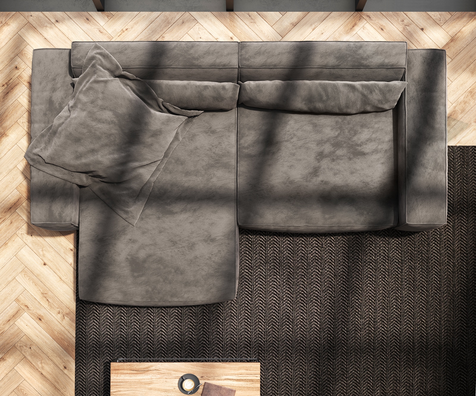 Ecksofa Sirpio XL 270x170 cm Mikrofaser Khakibraun Recamiere variabel 8