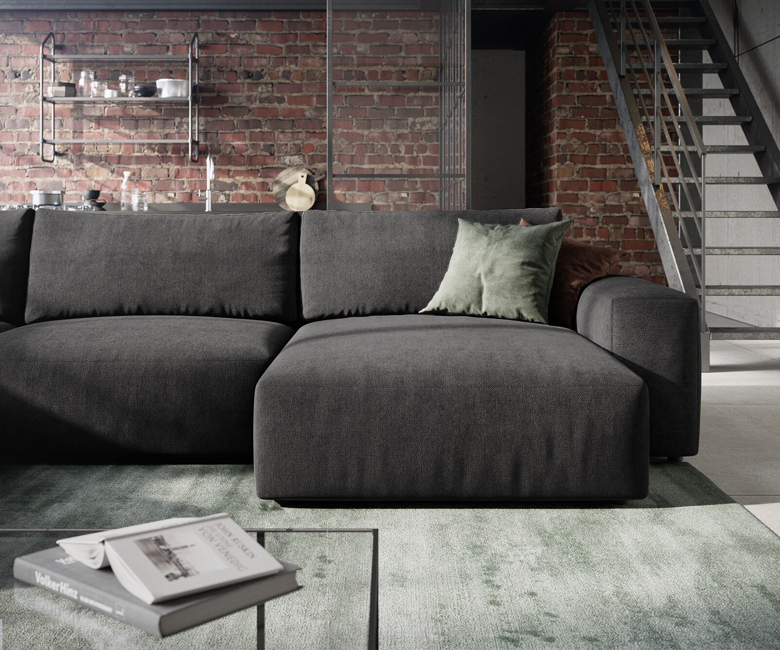 Ecksofa Lanzo XL 380x180 cm Mikrofaser Schwarz Recamiere variabel 5 Ecksofa Lanzo XL 380x180 cm Mikrofaser Schwarz Recamiere variabel 5