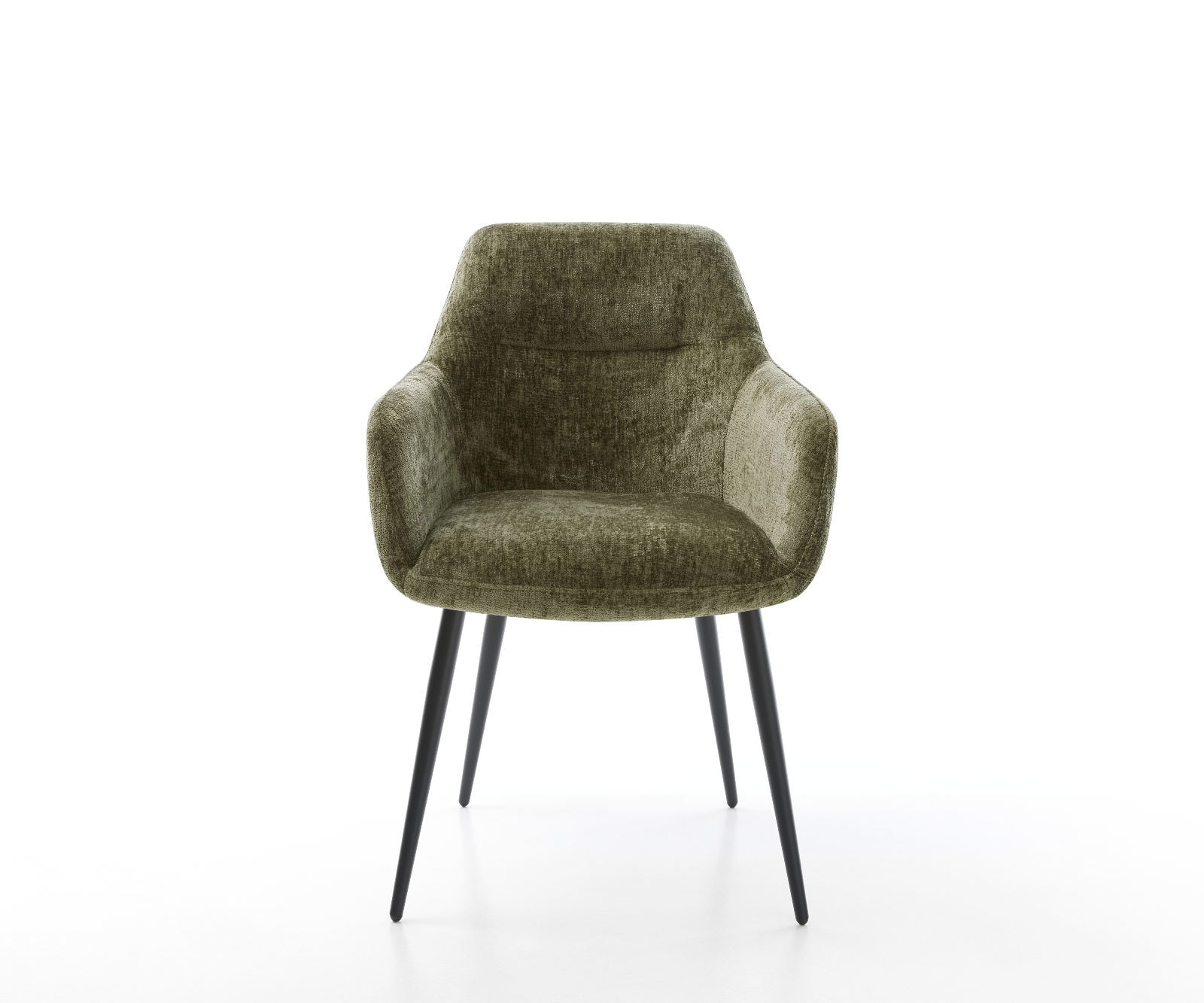 Chaise-de-salle-à-manger Pejo-Flex chenille olive 4 pieds coniques noir ressorts ensachés 1 Chaise-de-salle-à-manger Pejo-Flex chenille olive 4 pieds coniques noir ressorts ensachés 1