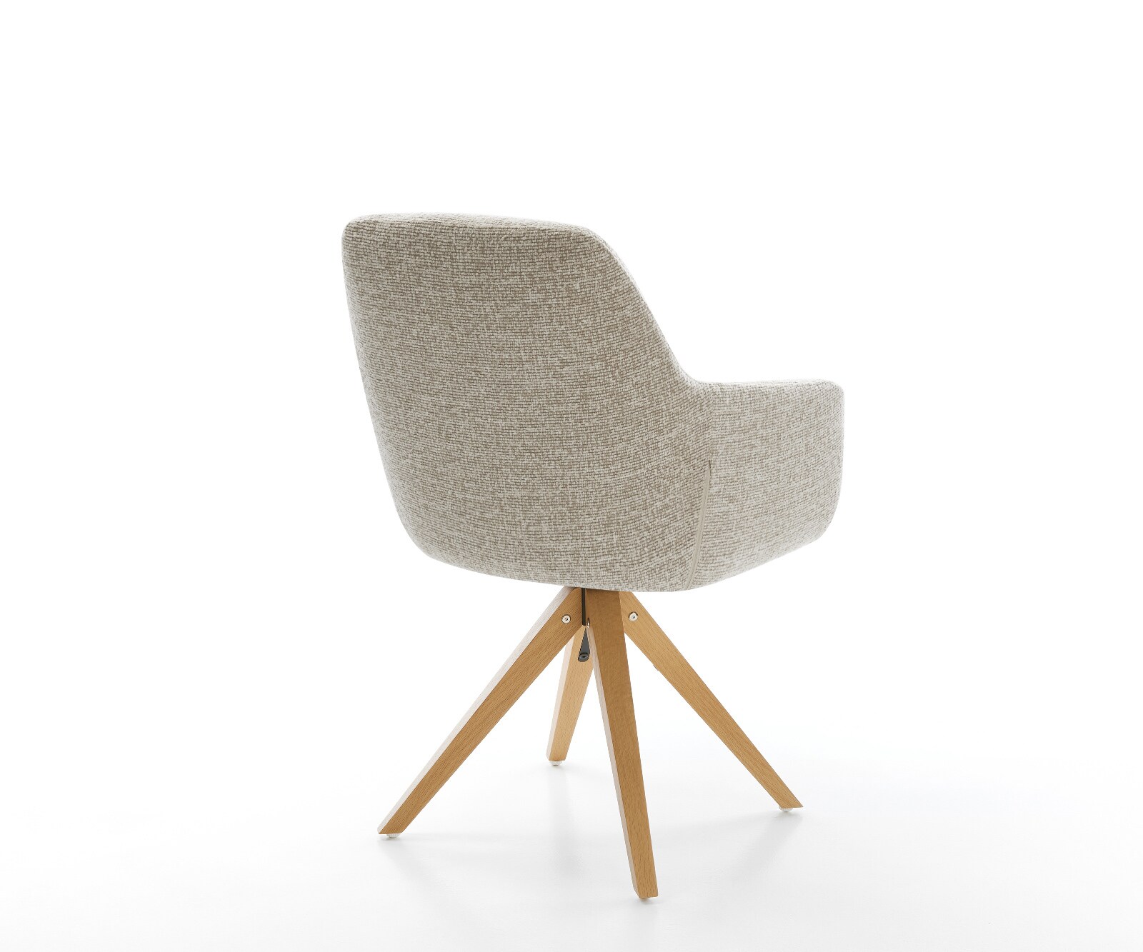 Drehstuhl Pejo-Flex Webstoff Soft Beige Holzgestell kantig Natur 180° drehbar Taschenfederkern 5
