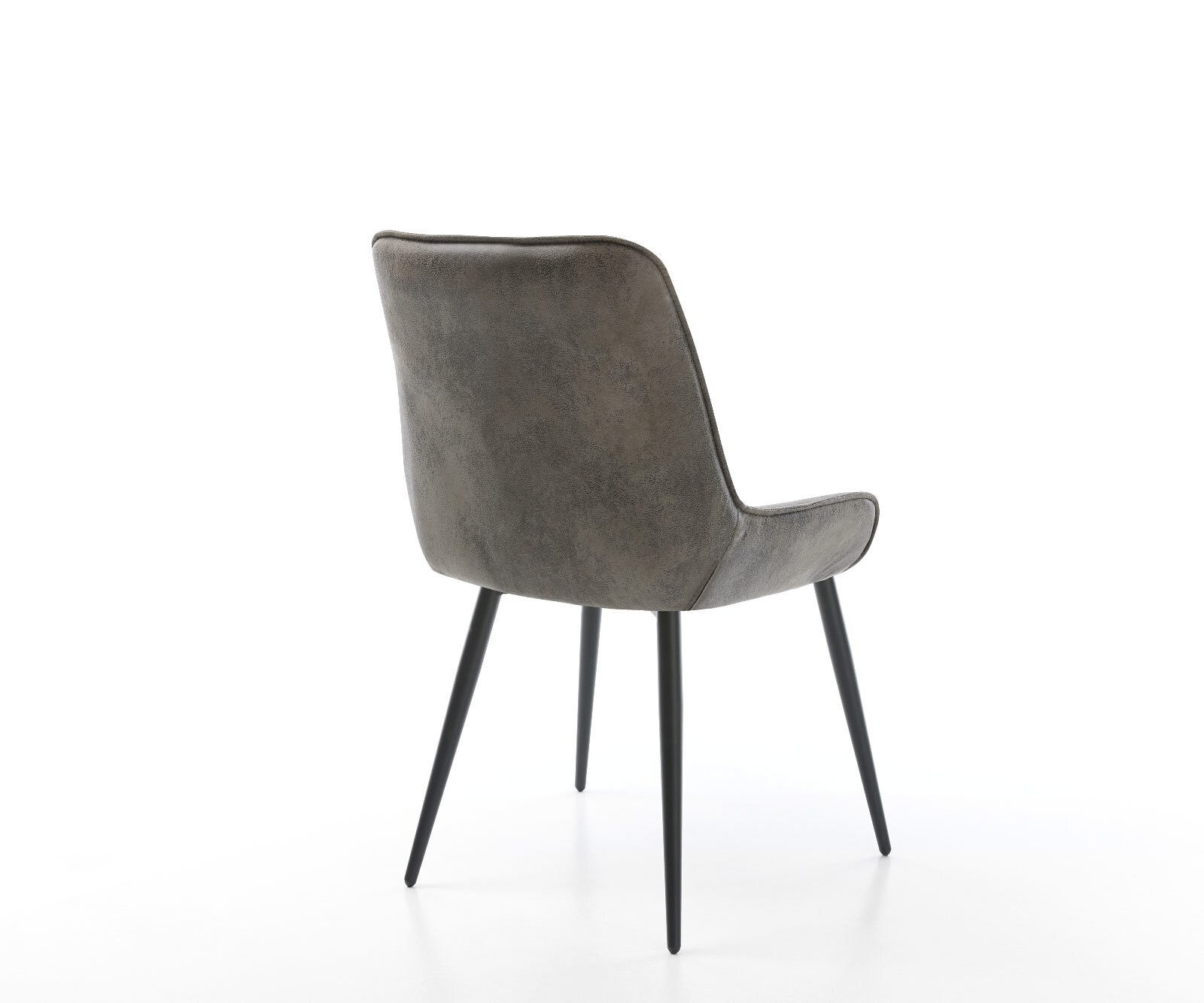 Chaise-de-salle-à-manger Taimi-Flex microvelours gris antique 4 pieds coniques noir 5