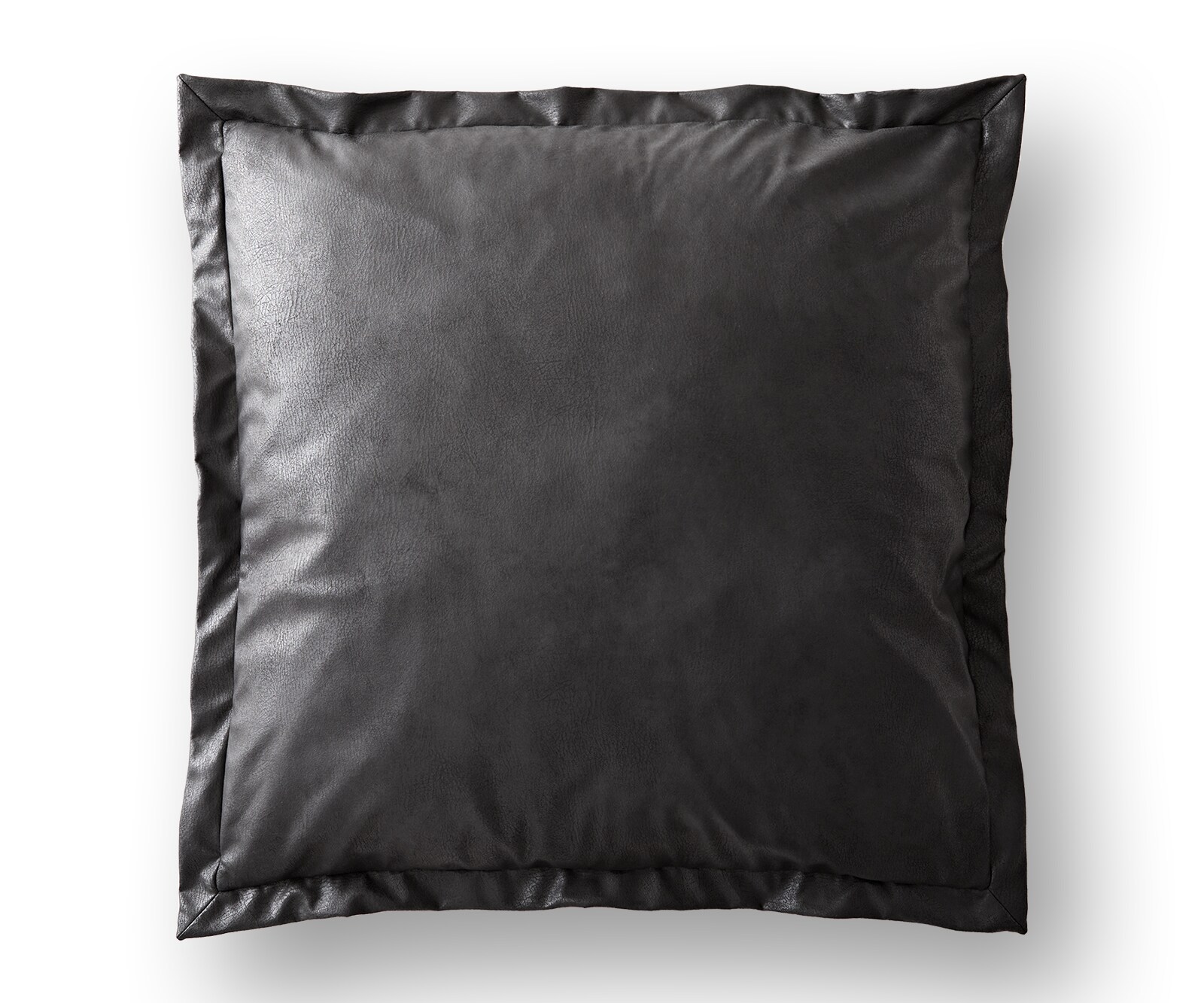 Coussin-à-lancer Sirpio 70x70 simili cuir vintage anthracite