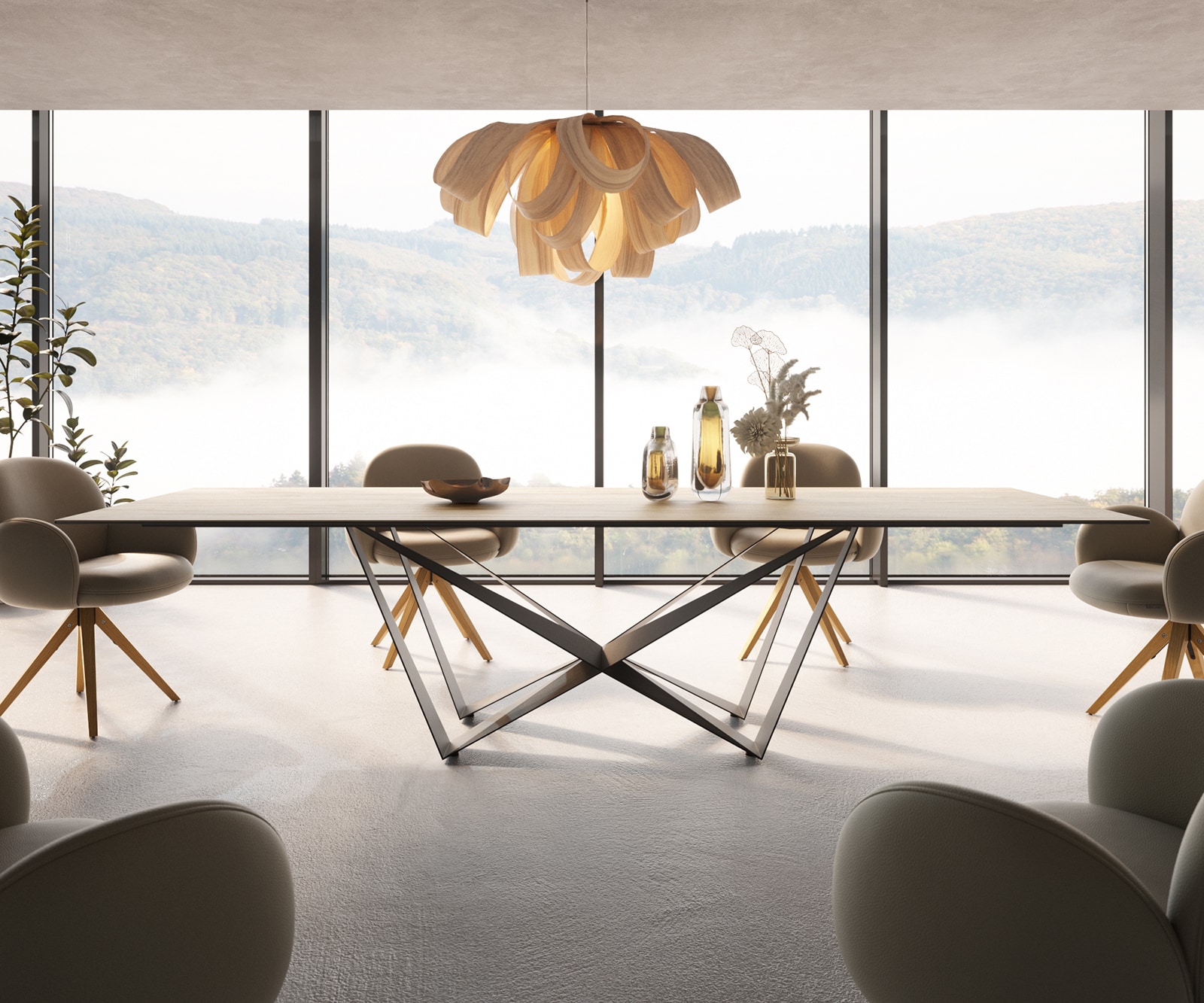 Esstisch Edge 300x100 Keramik Laminam® Sabbia Eichefarbig Spider Flachstahl Schwarz 4 Esstisch Edge 300x100 Keramik Laminam® Sabbia Eichefarbig Spider Flachstahl Schwarz 4