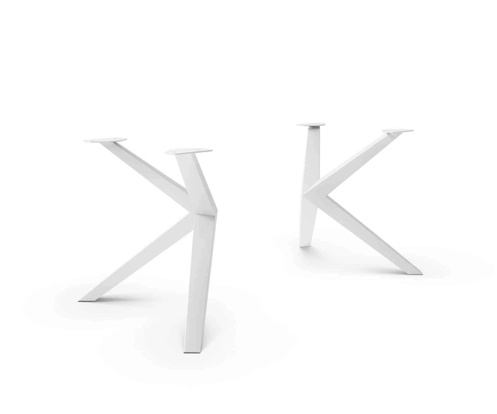 Pieds-de-table Zenthara anguleux métal blanc (lot de 2)