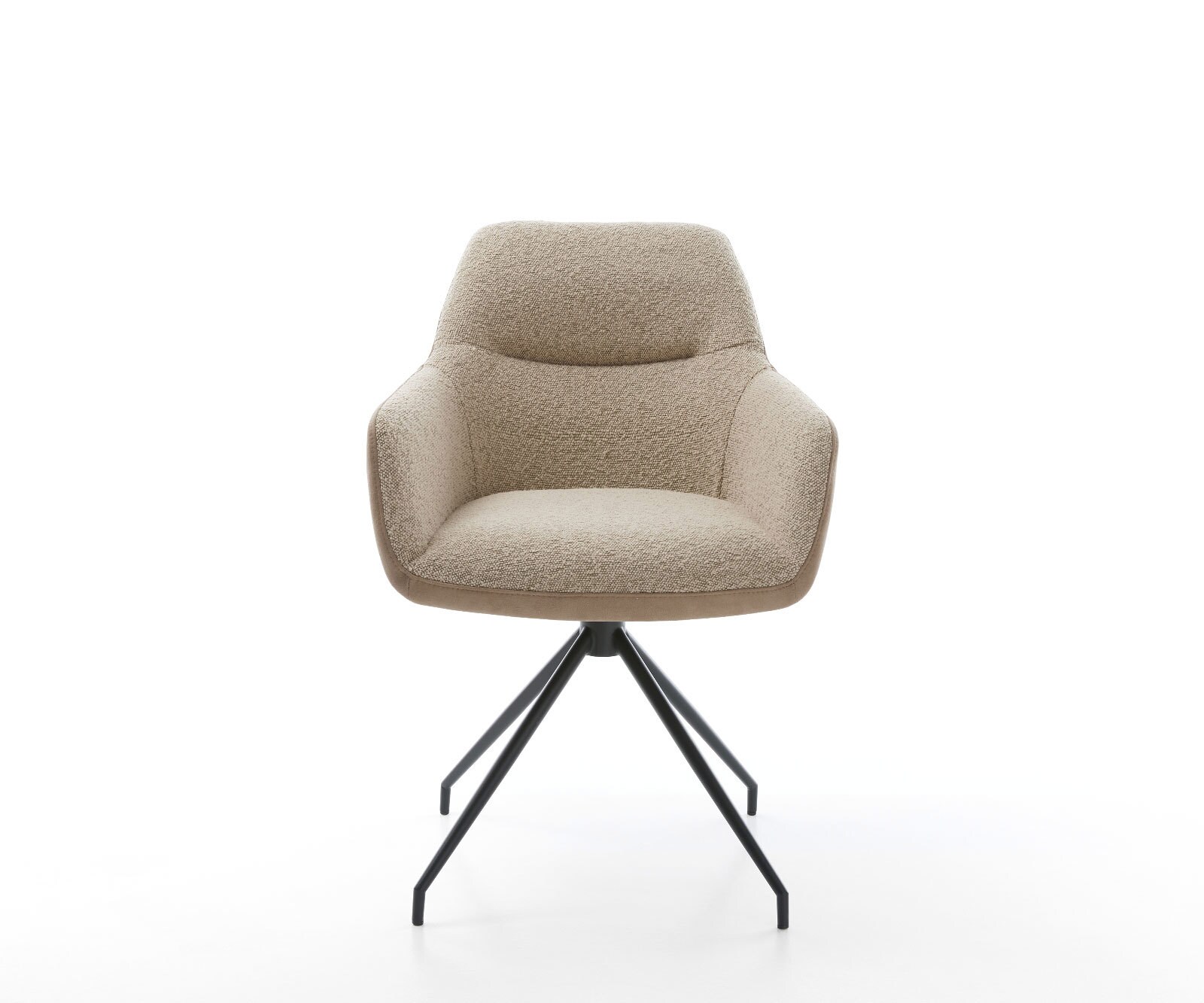 Chaise-pivotante Pejo-Flex tissu mixte couleur boue pied croisé conique noir pivotement sur 180° ressorts ensachés 1 Chaise-pivotante Pejo-Flex tissu mixte couleur boue pied croisé conique noir pivotement sur 180° ressorts ensachés 1