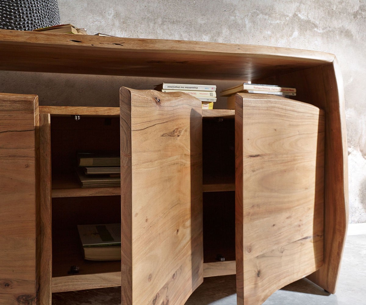 Sideboard Live-Edge 145 cm Akazie Natur 3 Türen 2 Sideboard Live-Edge 145 cm Akazie Natur 3 Türen 2