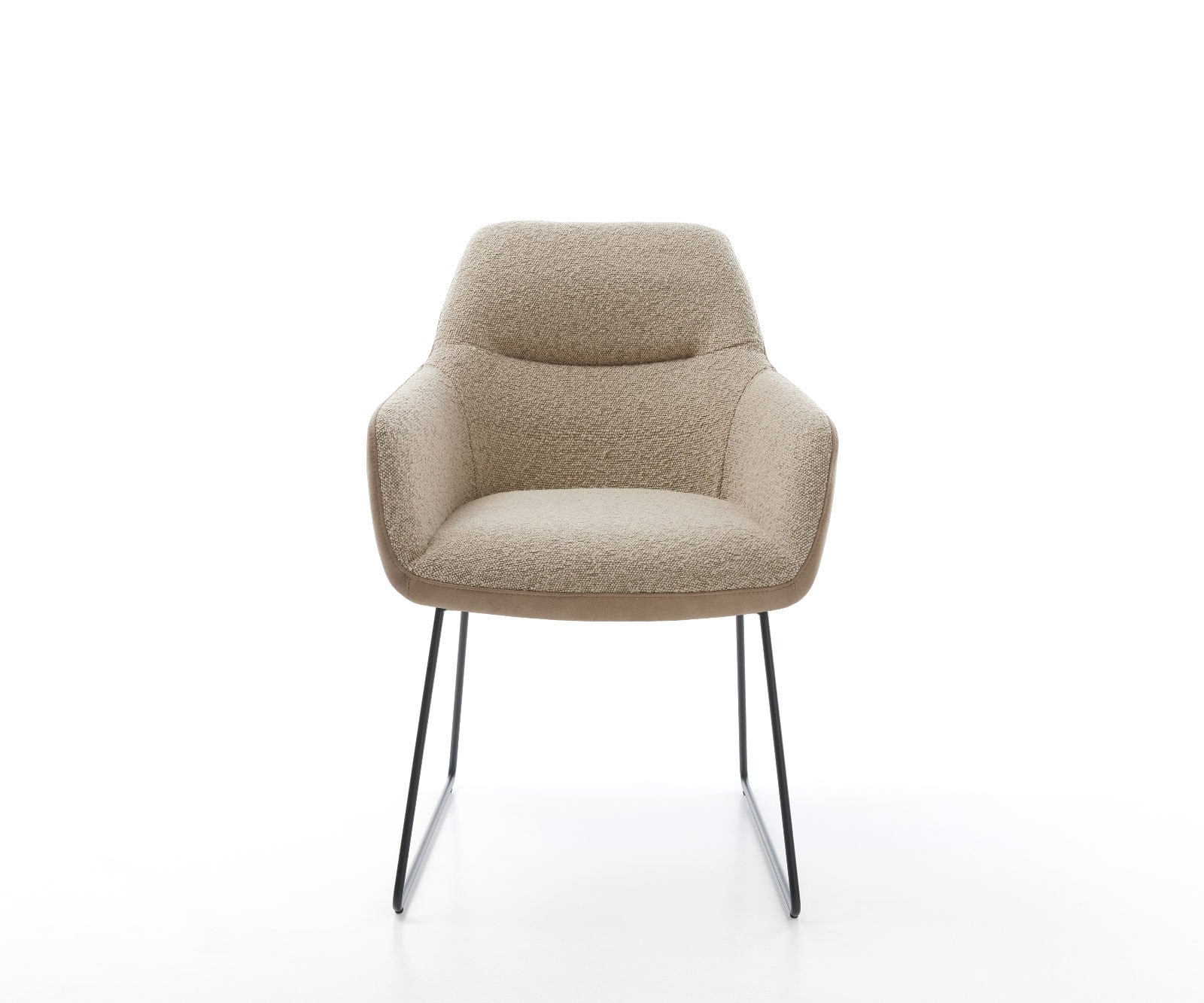Chaise-de-salle-à-manger Pejo-Flex tissu mixte couleur boue pied trapèze noir ressorts ensachés 1 Chaise-de-salle-à-manger Pejo-Flex tissu mixte couleur boue pied trapèze noir ressorts ensachés 1