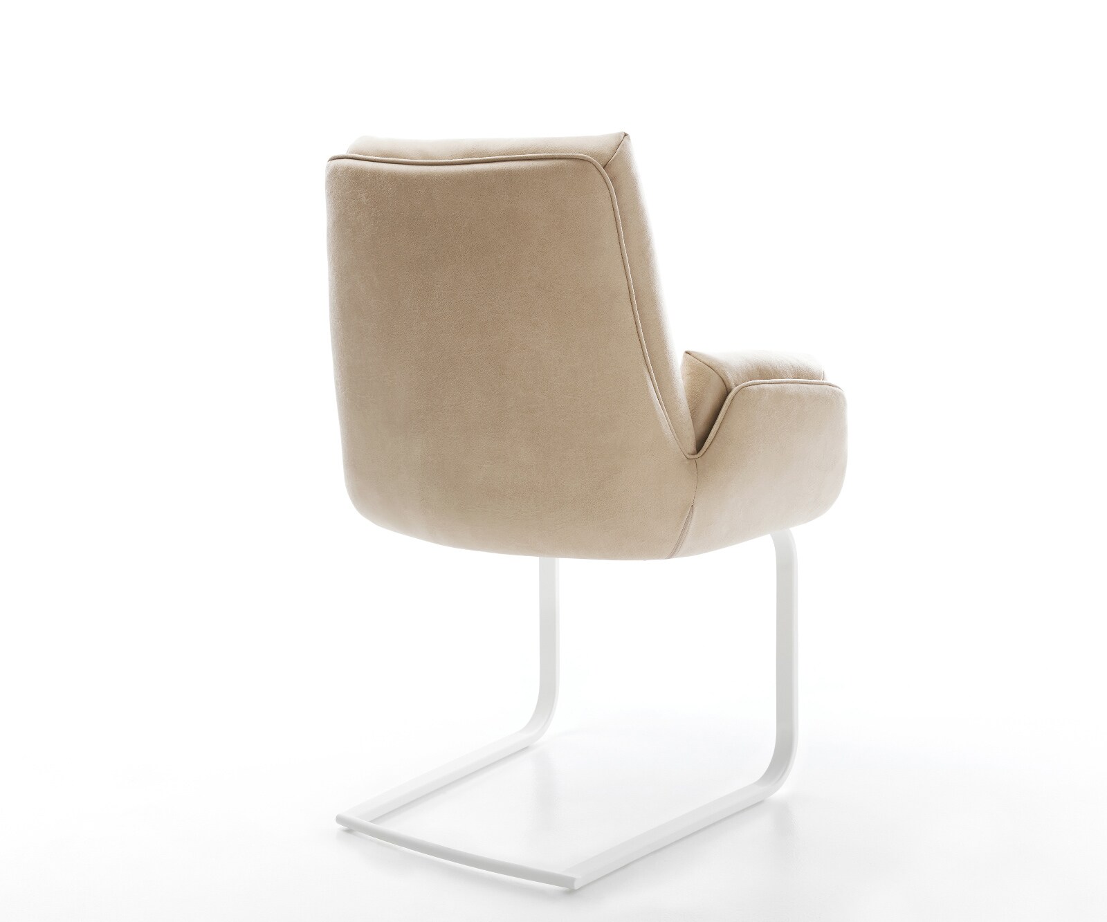 Cantilever Clea-Flex microfibre beige vintage pied cantilever plat blanc 5